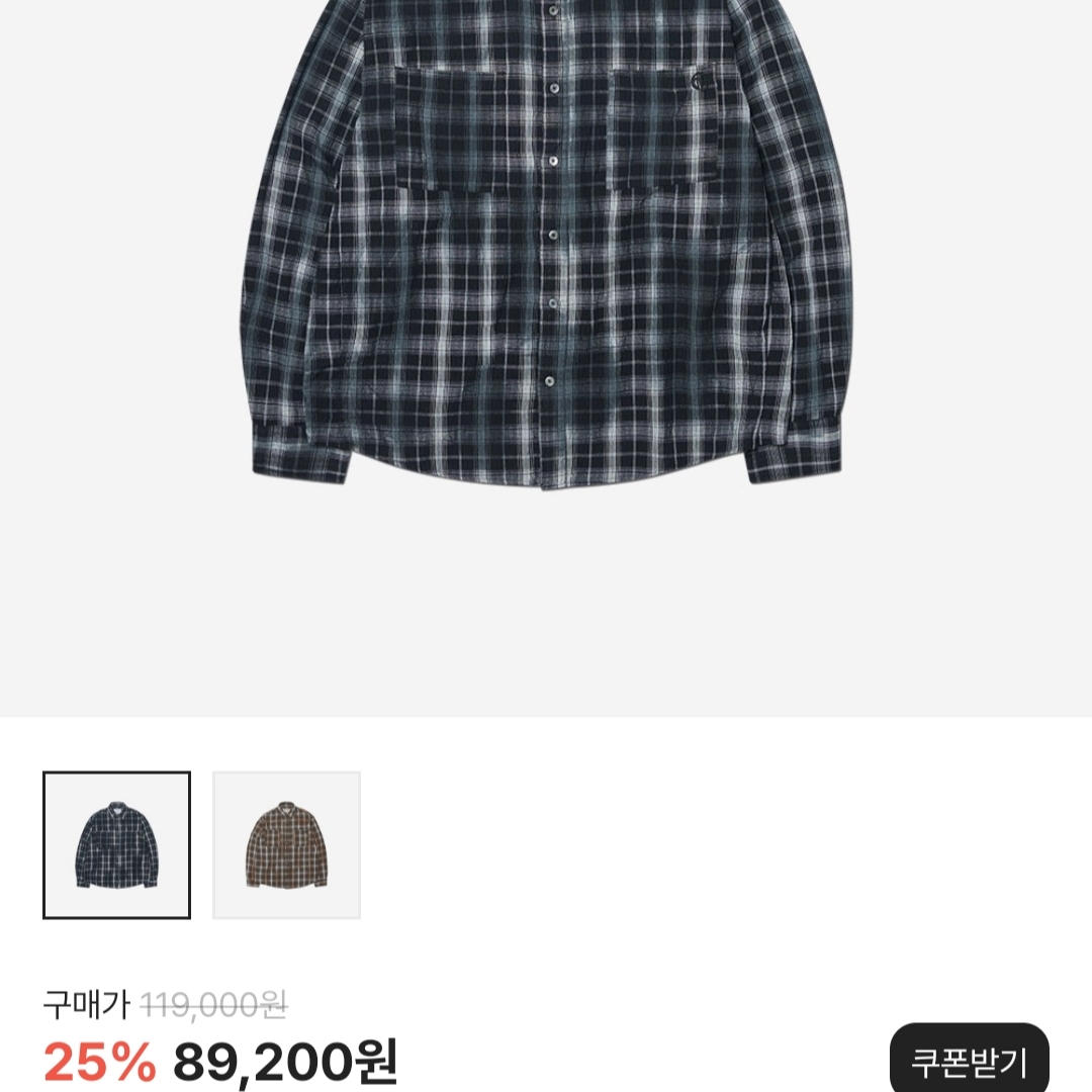 노매뉴얼 O.D 체크 셔츠 블랙 착용 스타일 - 2