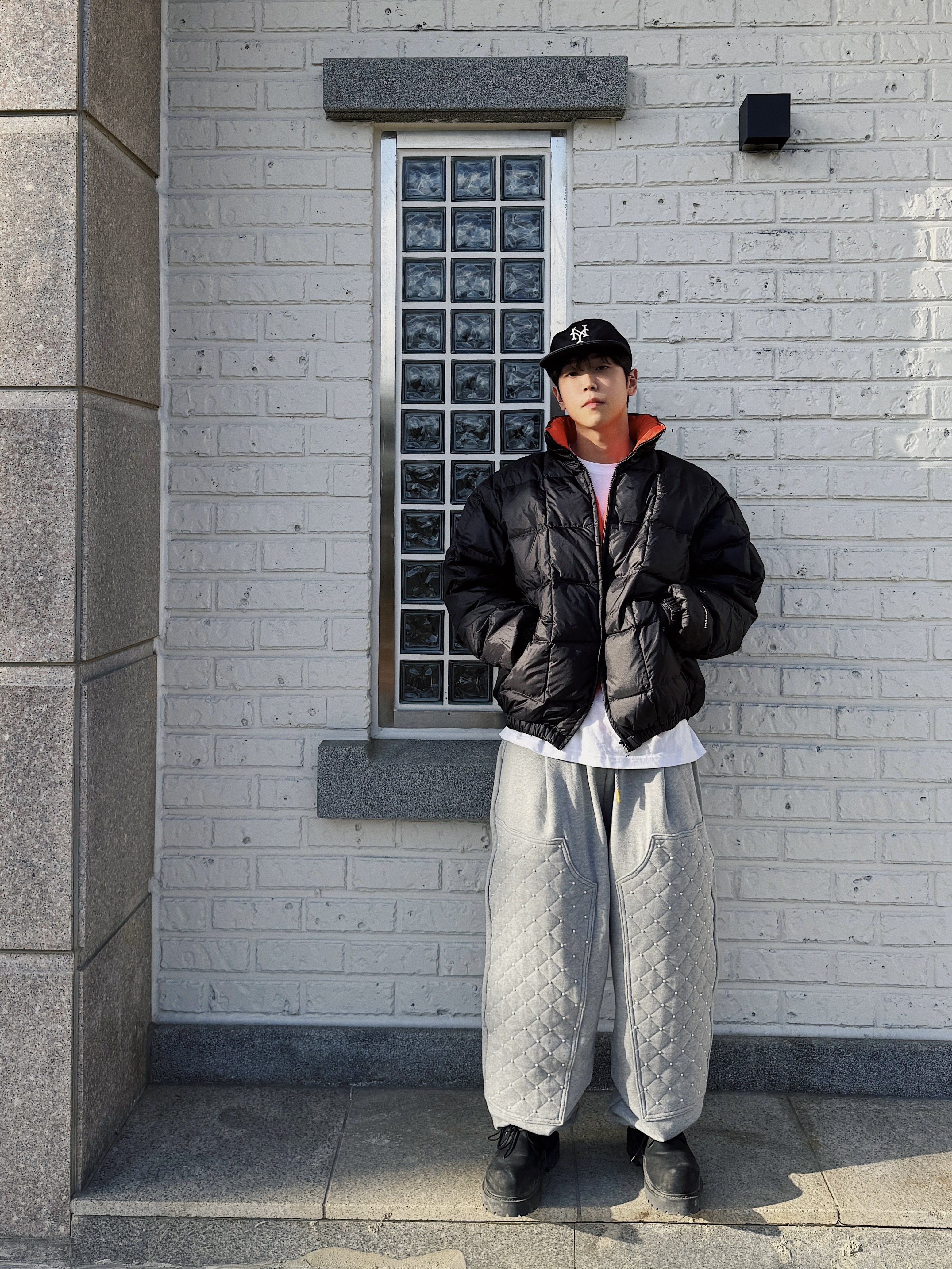 LOSTGARDEN Route Black, Thisisneverthat Pertex Light Down Jacket Black 착용 스타일 - 1