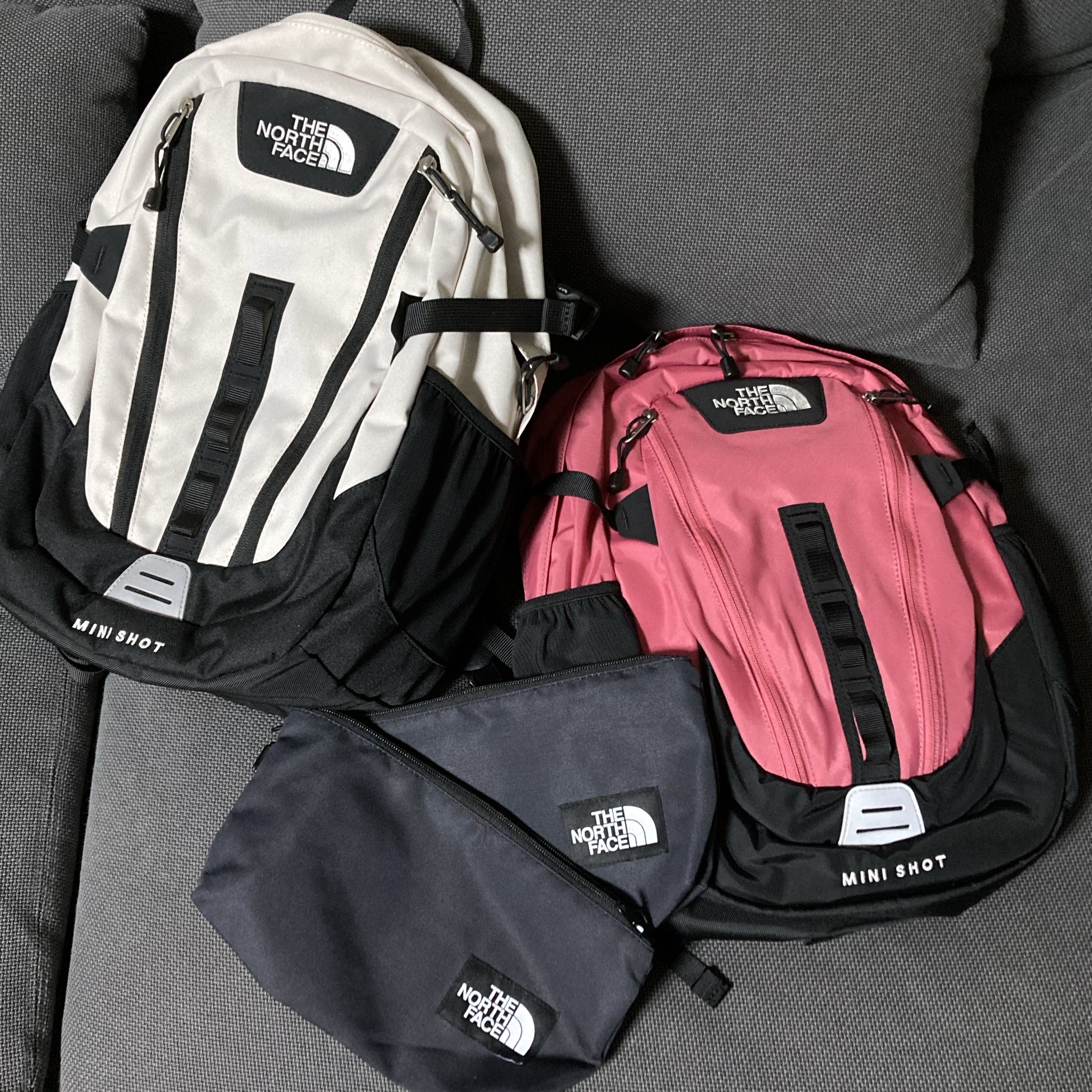 The North Face Mini Shot Vanilla, The North Face Mini Shot Pink 착용 스타일