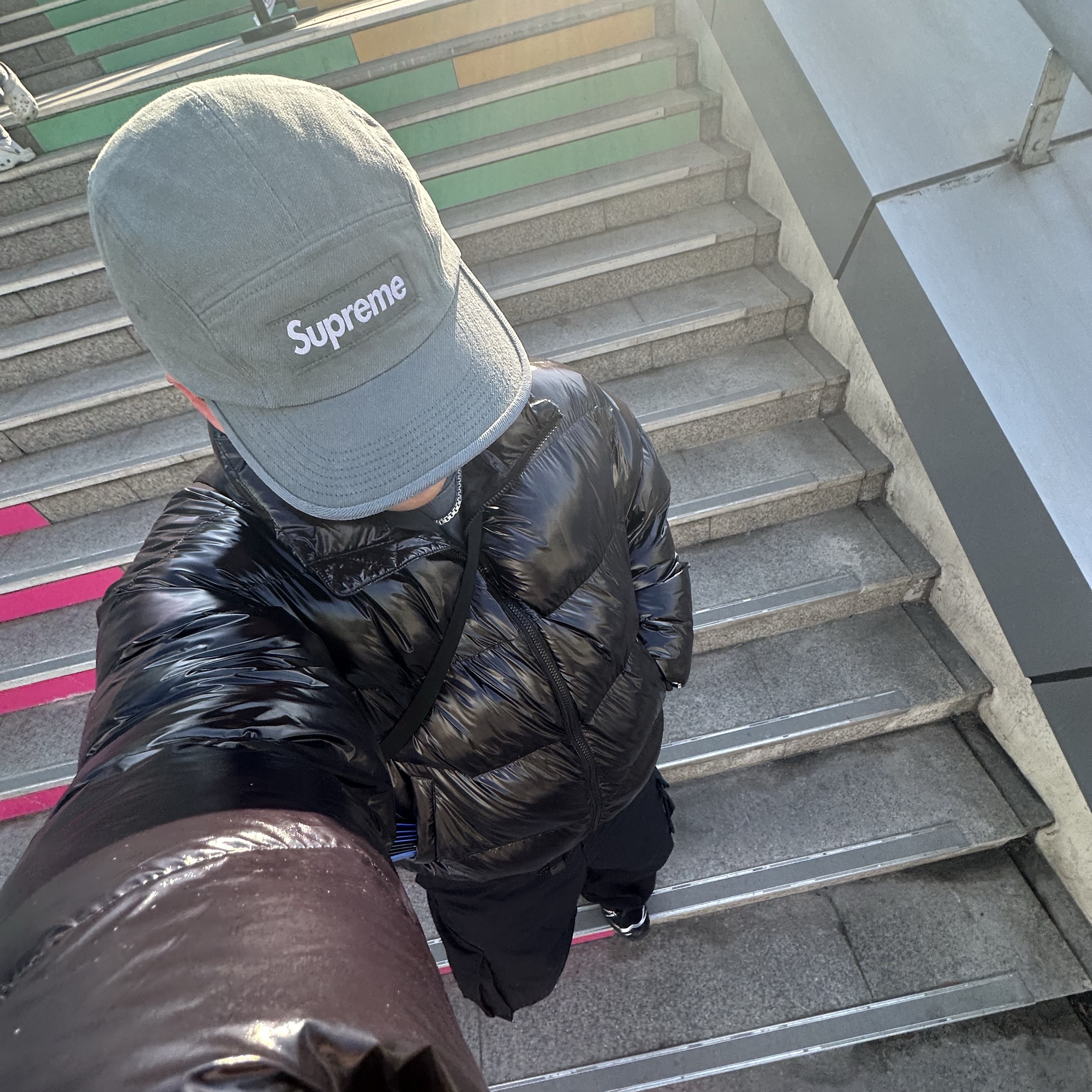 Supreme Denim Camp Cap Teal - 24FW 착용 스타일