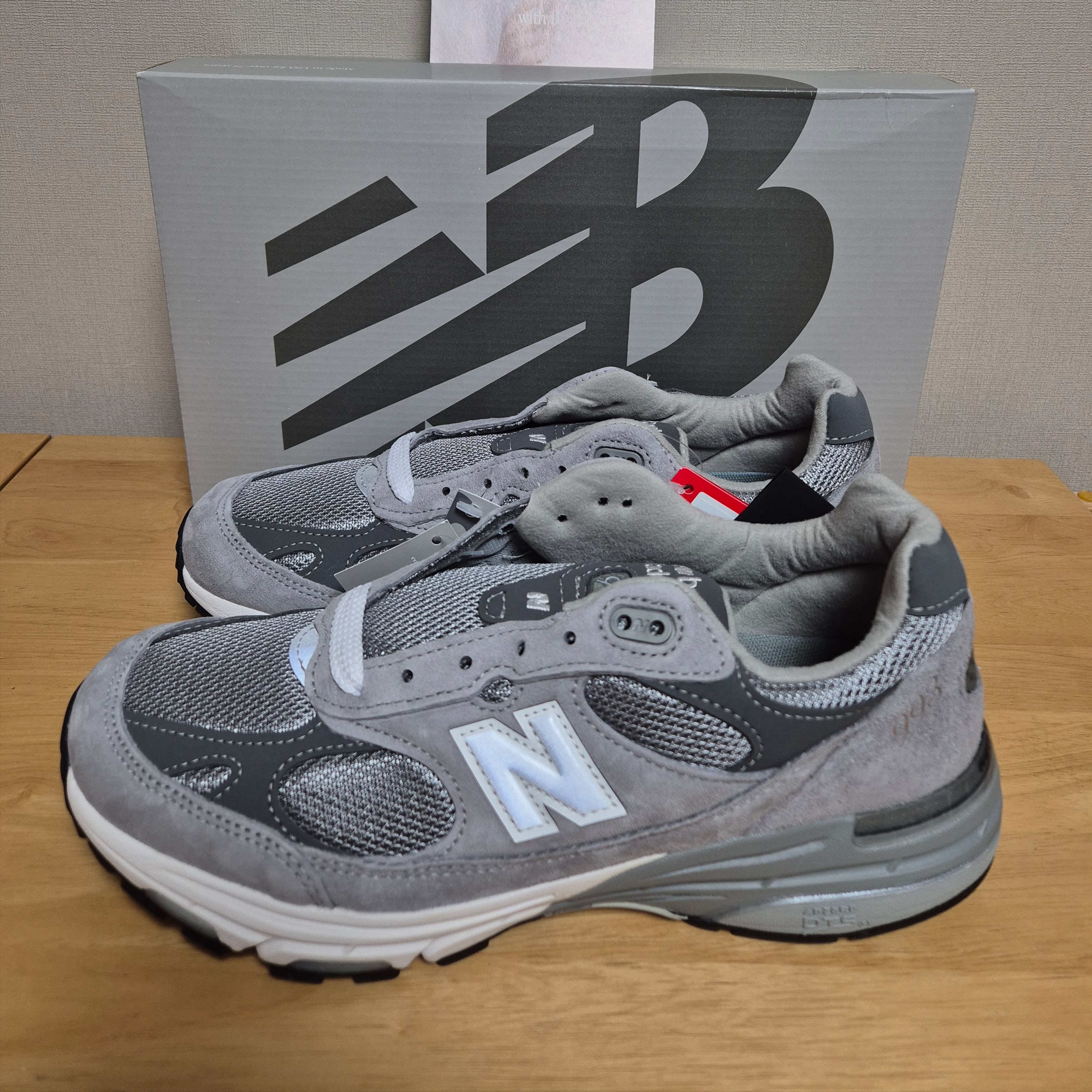 New Balance 993 Made in USA Grey - D Standard 착용 스타일 - 2