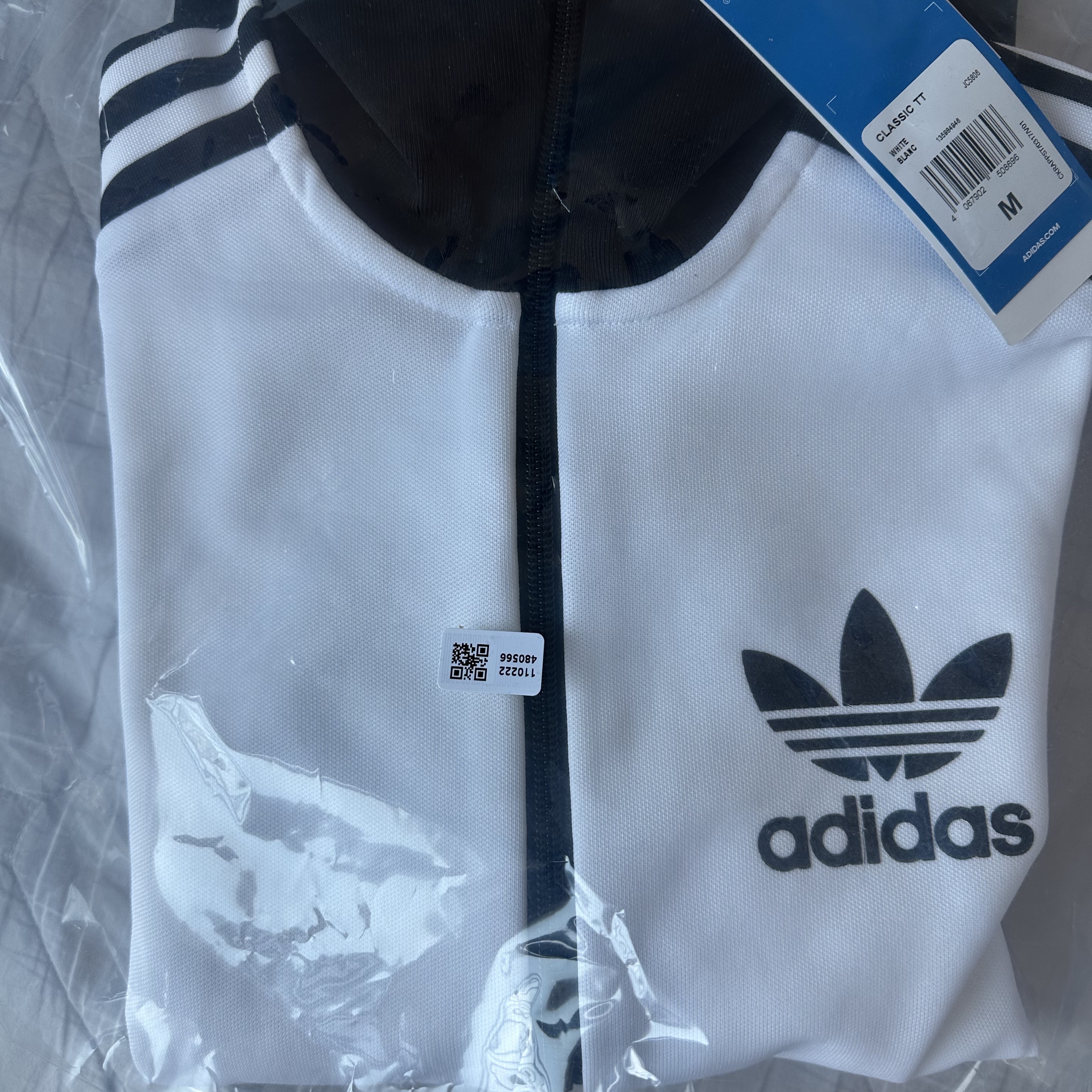 (W) Adidas Beckenbauer Track Top White - KR Sizing 착용 스타일