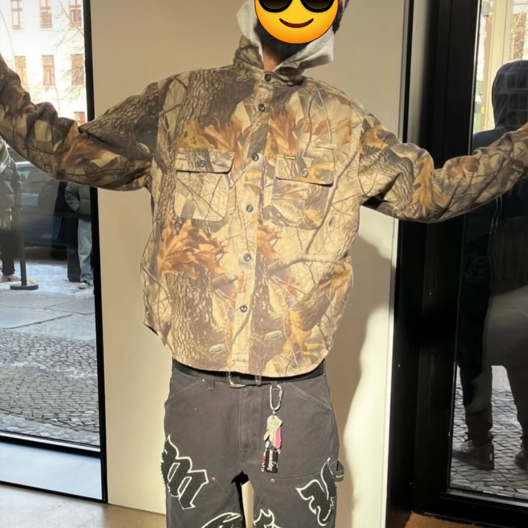 Supreme Quilted Lined Hooded Flannel Shirt Realtree Hardwoods Camo - 25SS 착용 스타일 - 2