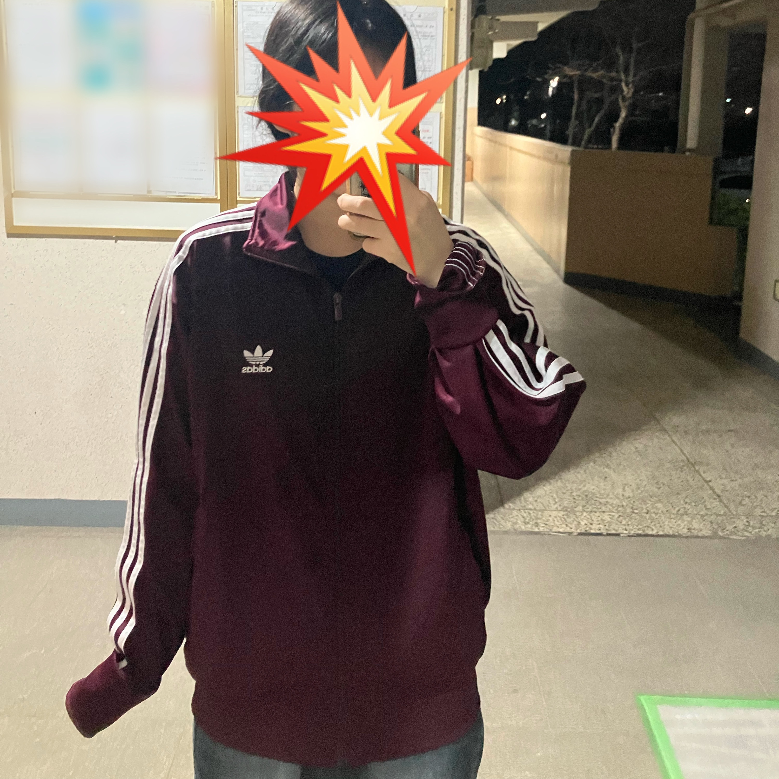 Adidas Adicolor Classic Firebird Track Top Maroon - KR Sizing 착용 스타일