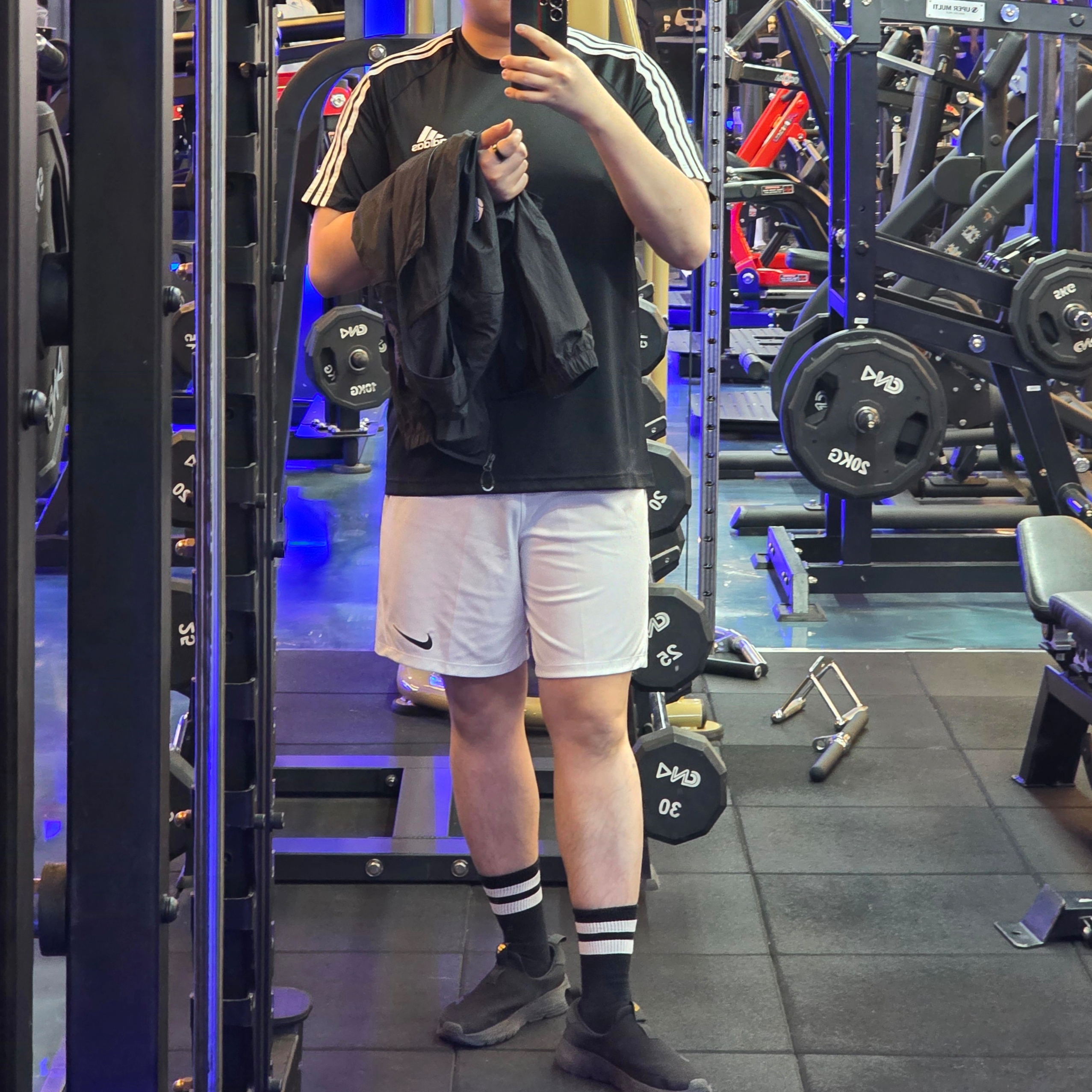 Adidas Aeroready Sereno 3-Stripes T-Shirt Black - KR Sizing, Nike Dri-Fit Park 3 Shorts White 착용 스타일