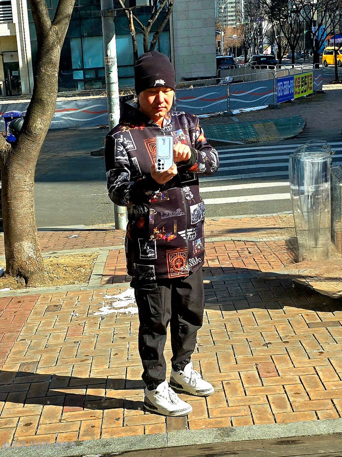 Jordan 3 Retro White Cement Reimagined, Nike x Stussy NRG Cuffed Beanie Black 착용 스타일