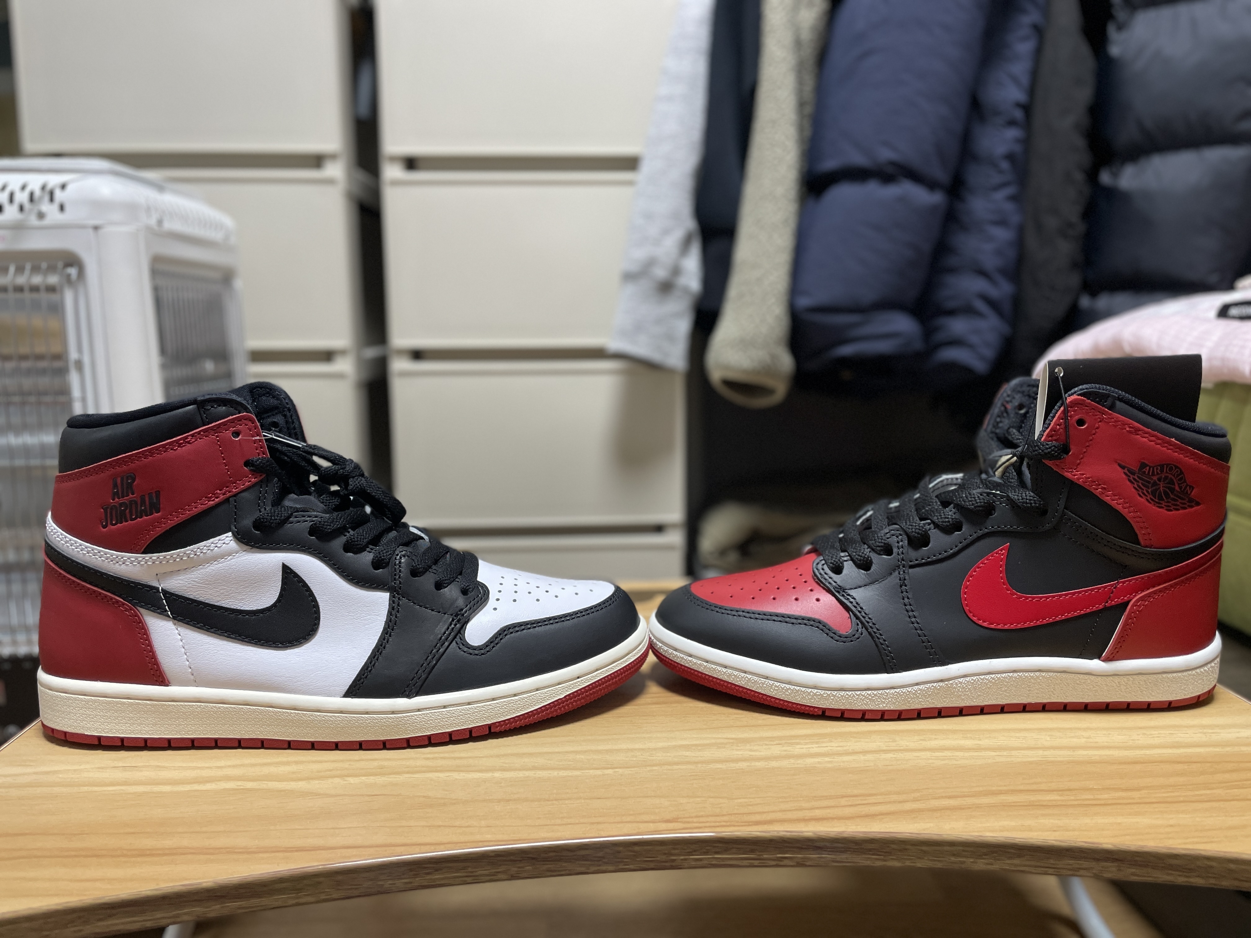 Jordan 1 x Tune High 85 Bred (Special Package), Jordan 1 Retro High OG Black Toe 착용 스타일