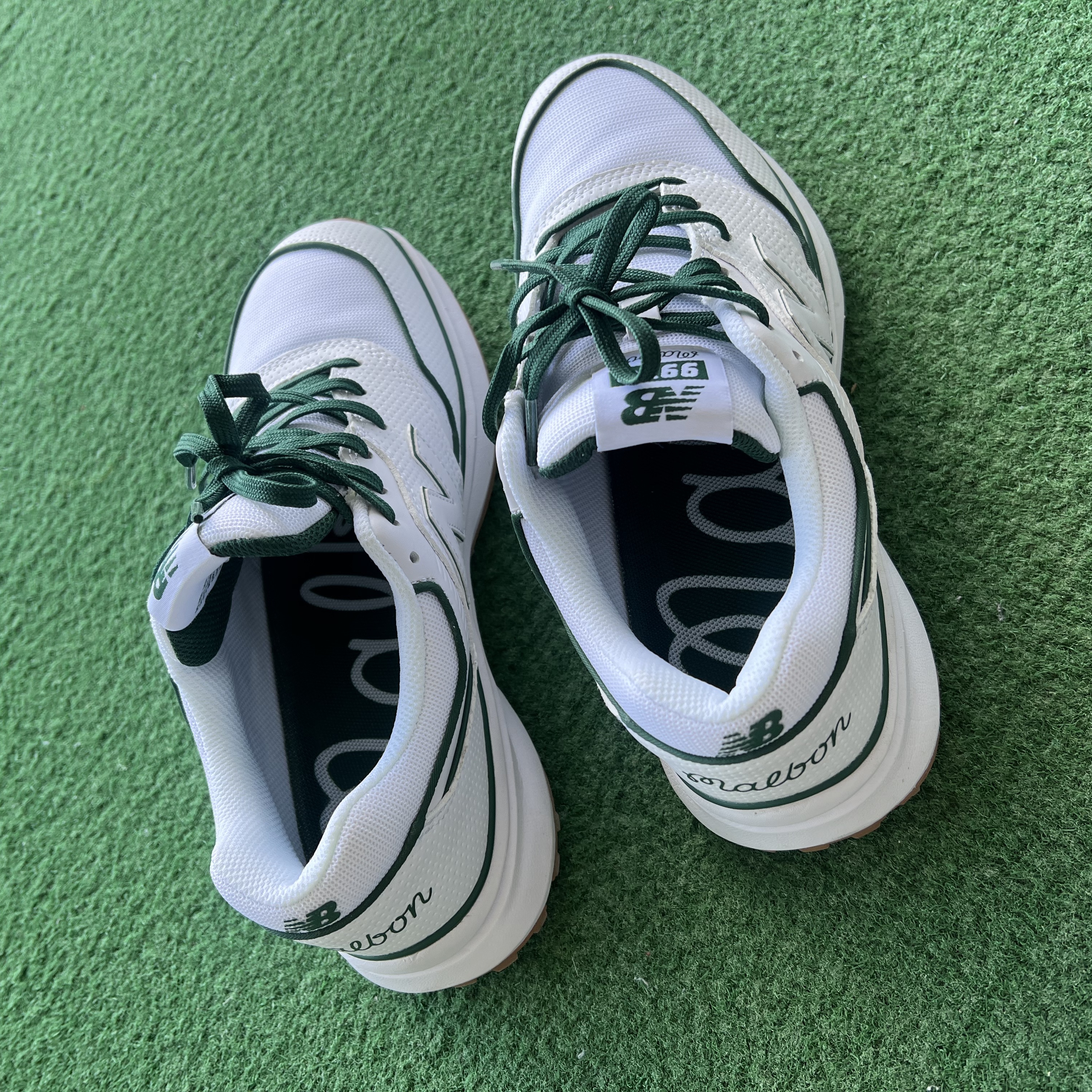 New Balance x Malbon 997 Golf White Green 착용 스타일