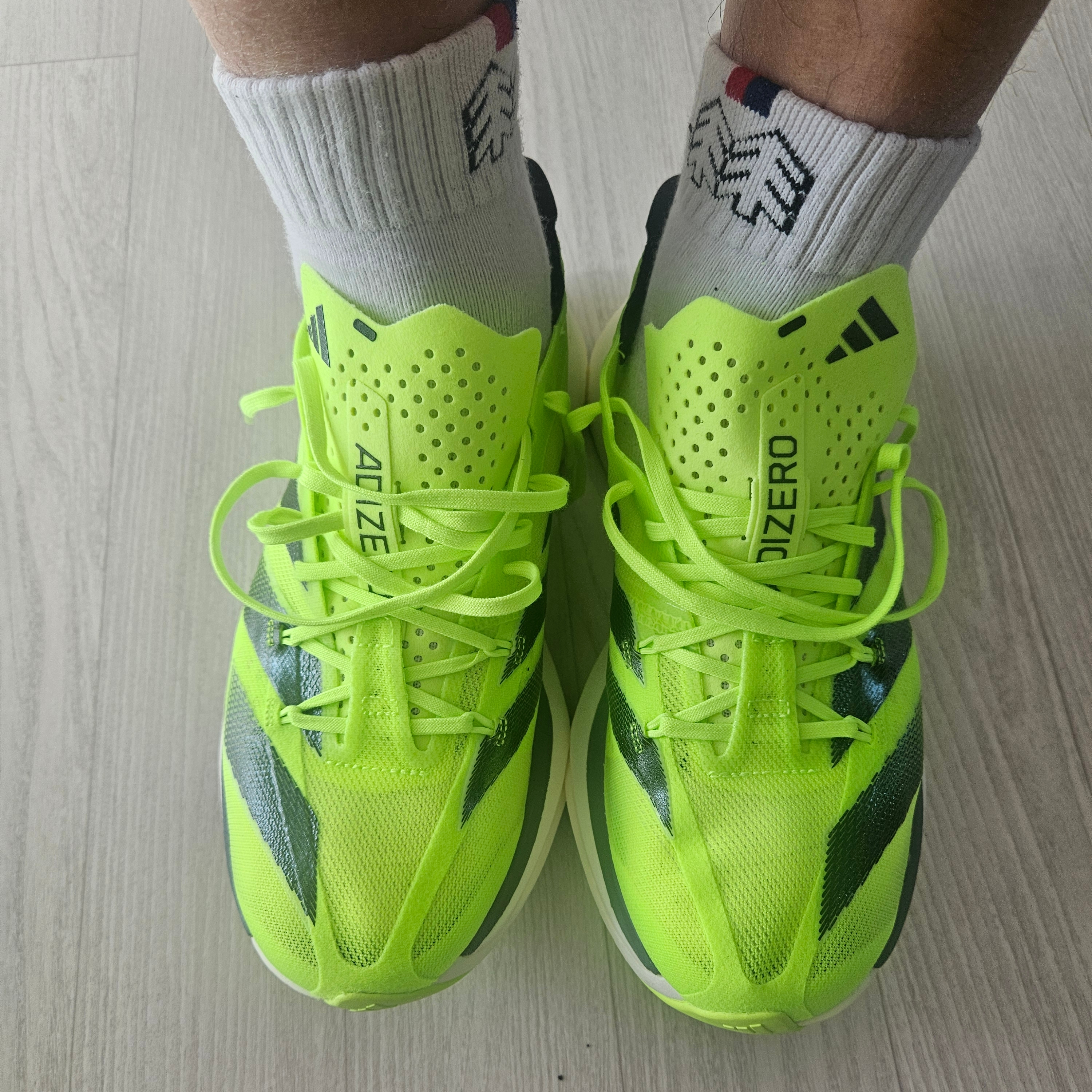 Adidas Adizero Adios Pro 3 Lucid Lemon Core Black 착용 스타일