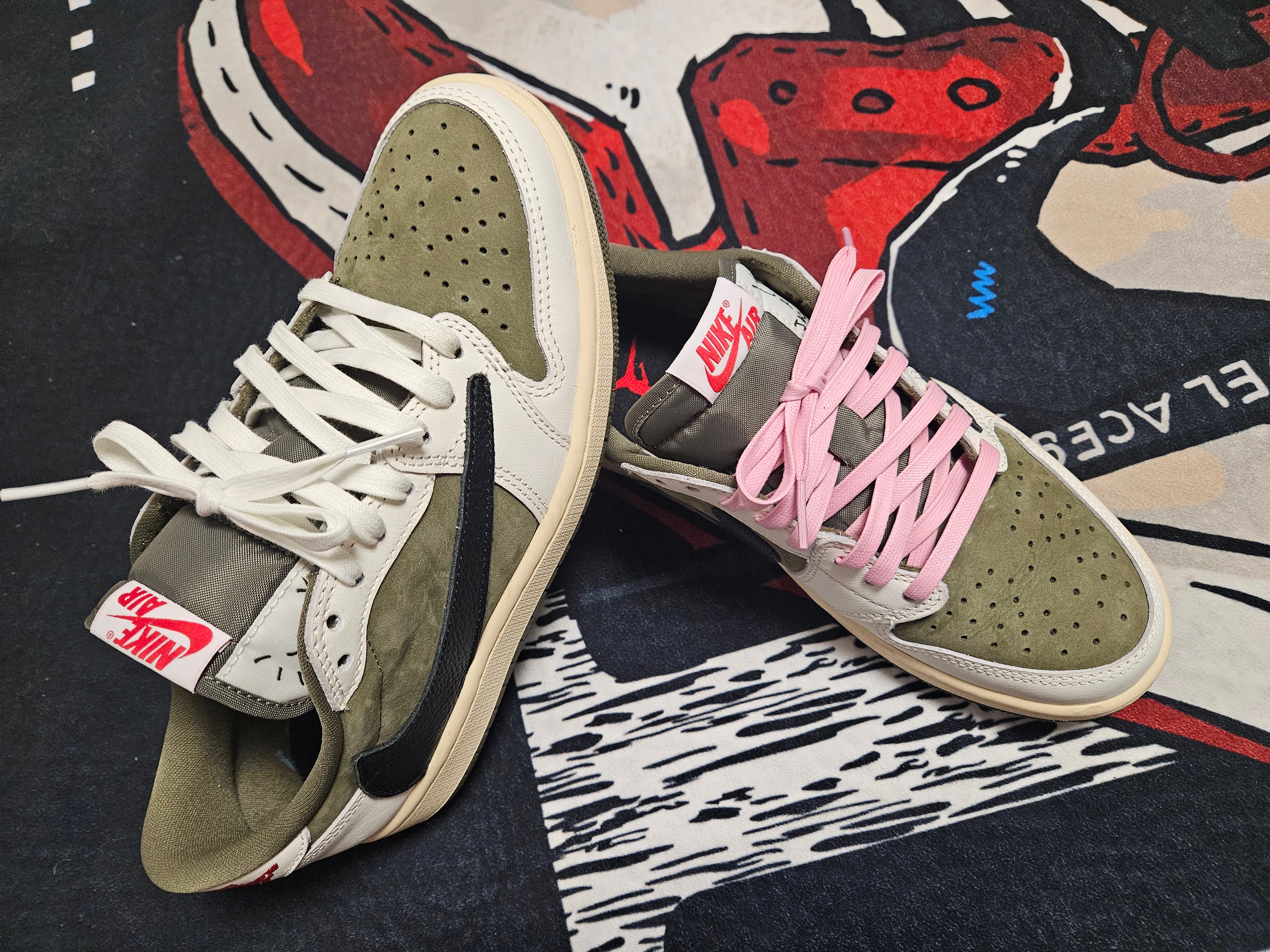 Jordan 1 x Travis Scott Retro Low OG SP Reverse Olive 착용 스타일