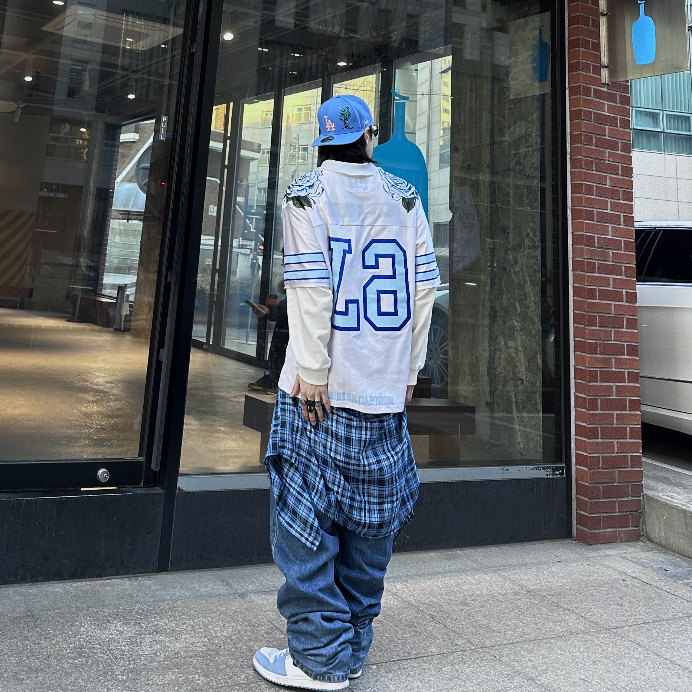 Jordan 1 Retro High OG University Blue, Chrome Hearts Silichrome Infinity CH Cross Ring Black - 2022/2023 착용 스타일 - 1