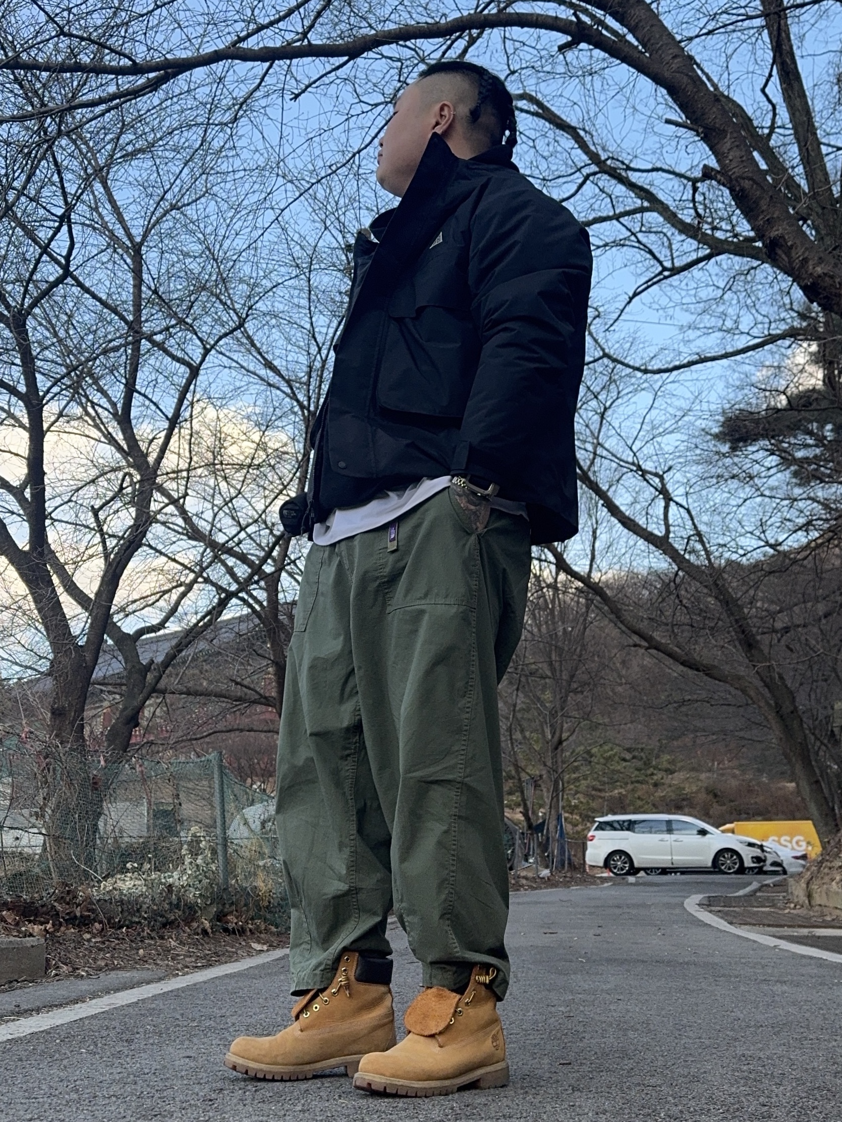 Timberland Premium 6 inch Waterproof Boot Wheat Nubuck - Wide, Timberland Premium 6 inch Waterproof Boot Wheat Nubuck - Medium 착용 스타일
