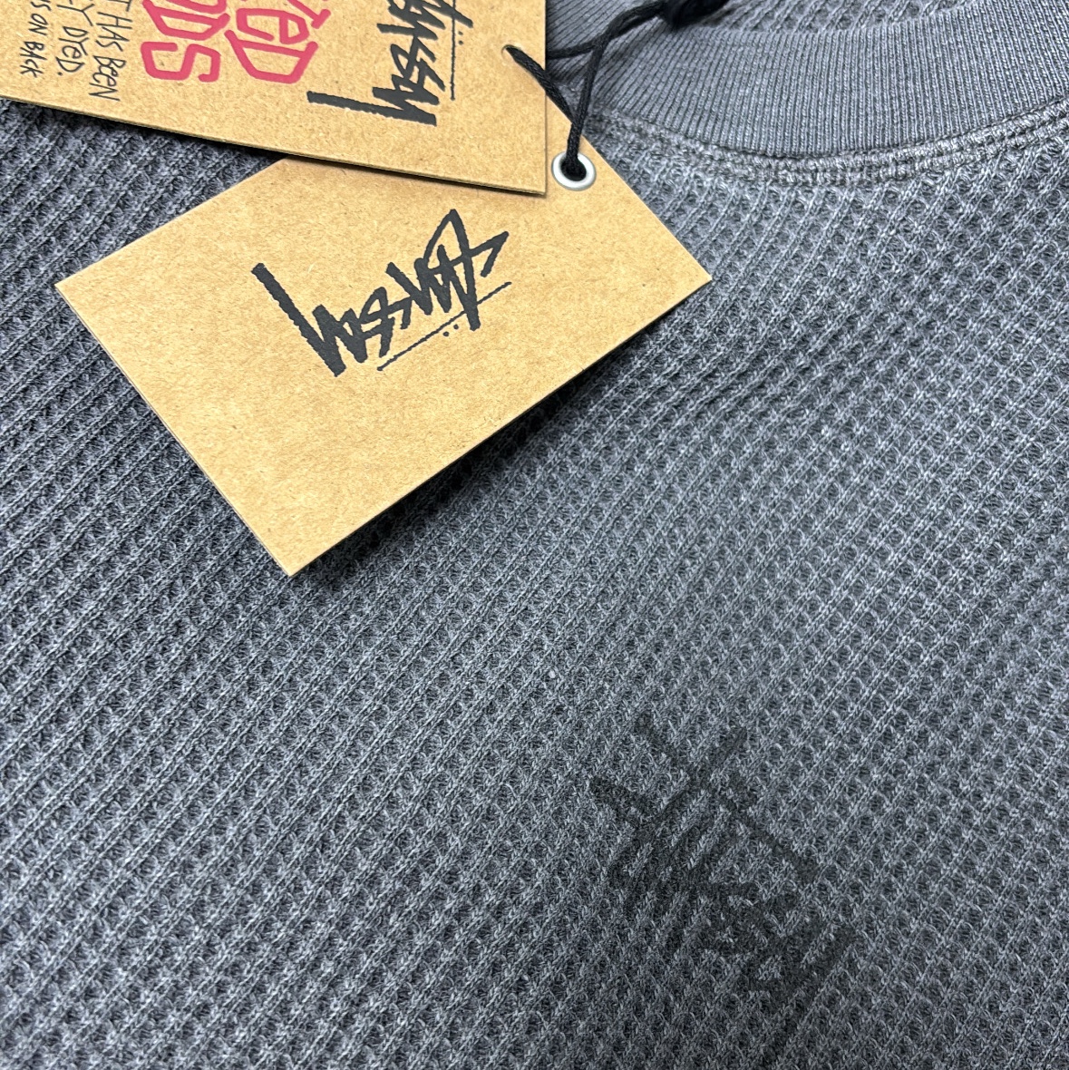 Stussy Raglan Thermal LS Crew Washed Black 착용 스타일