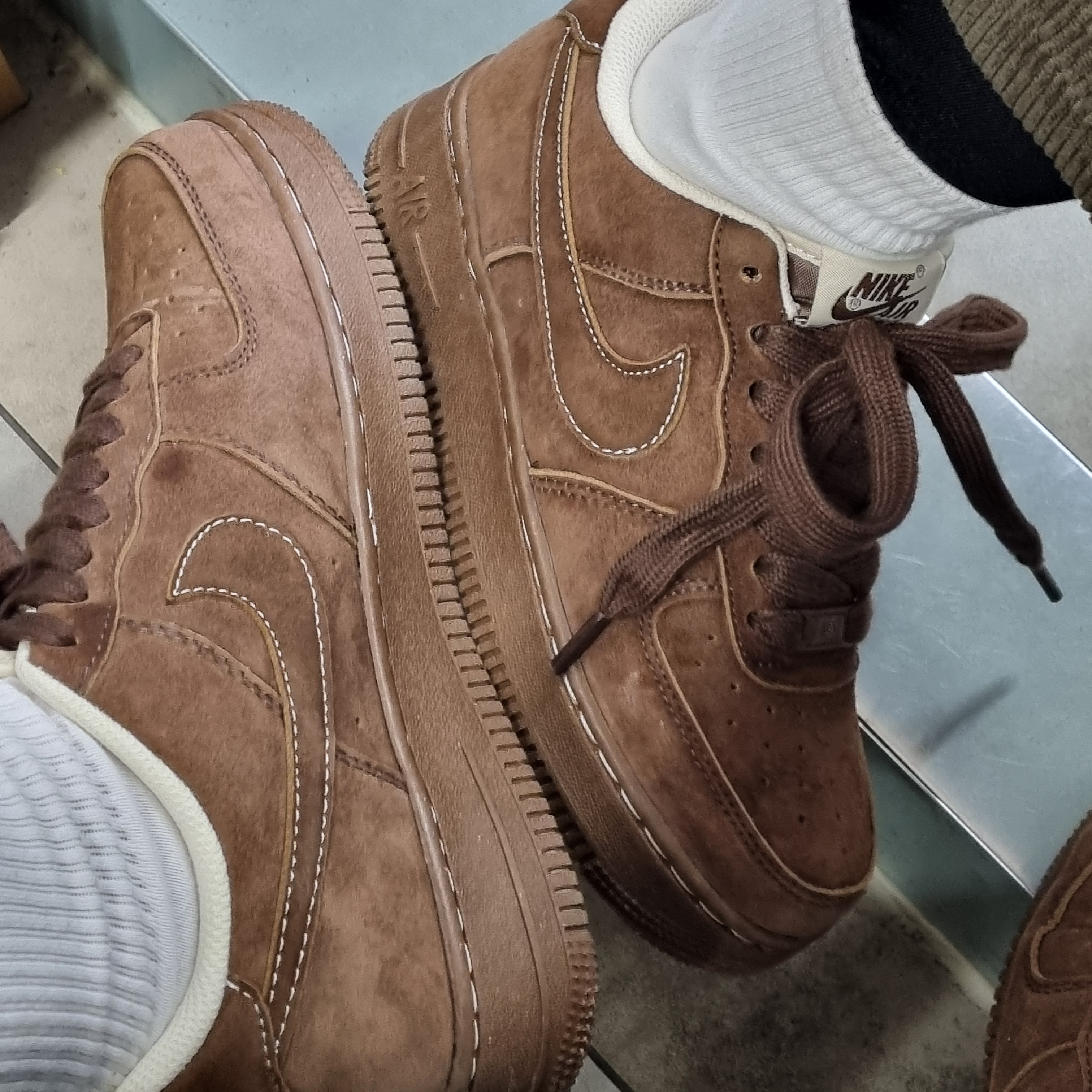 (W) Nike Air Force 1 '07 Cacao Wow 착용 스타일 - 6