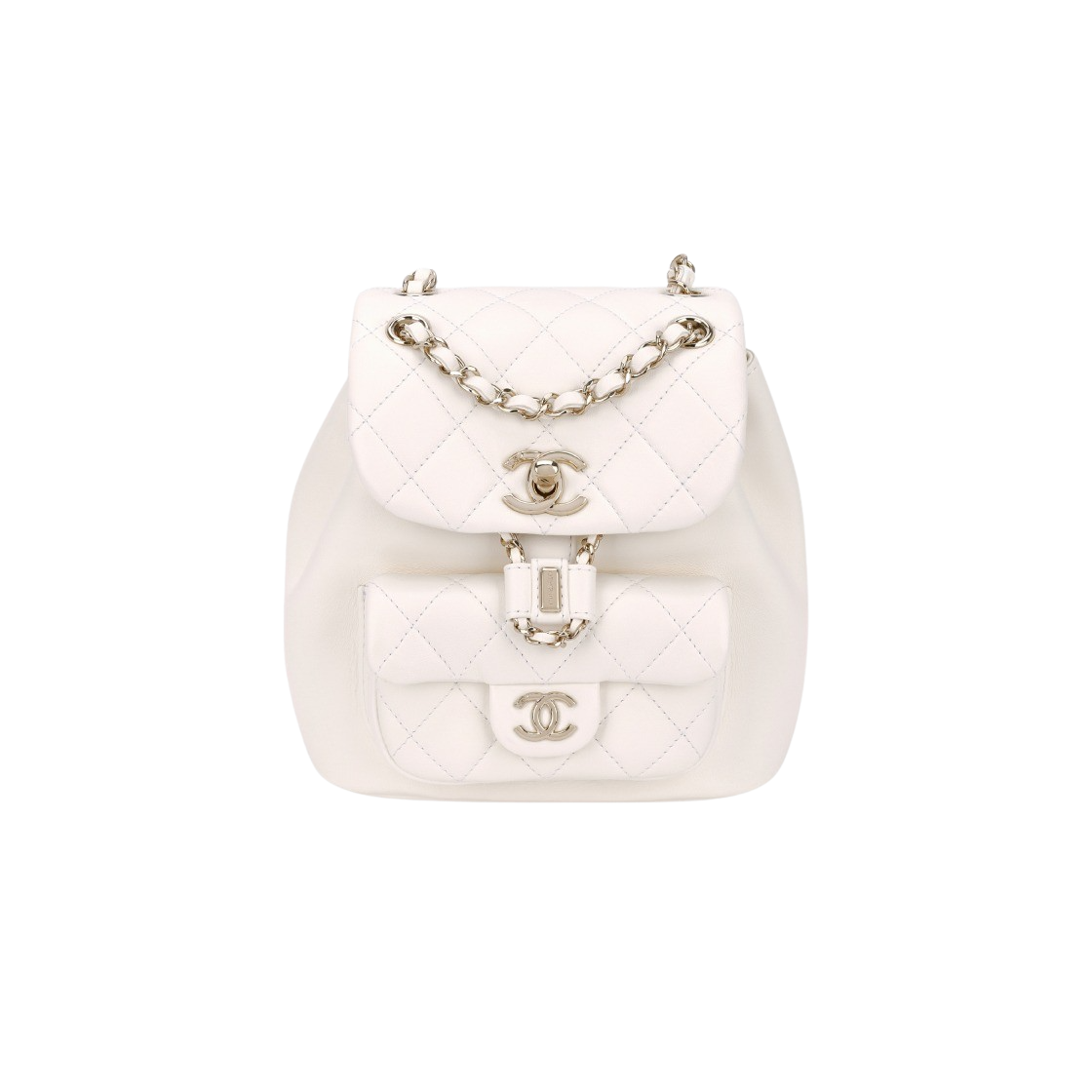 AS2908-B08609-10601 Chanel Small Backpack Lambskin & Gold White - 대표 이미지 #1