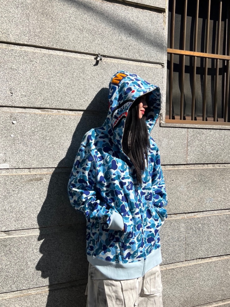BAPE ABC Camo Tiger Full Zip Hoodie Blue, Farfromwhat Far Layered Work Pants White 착용 스타일 - 6
