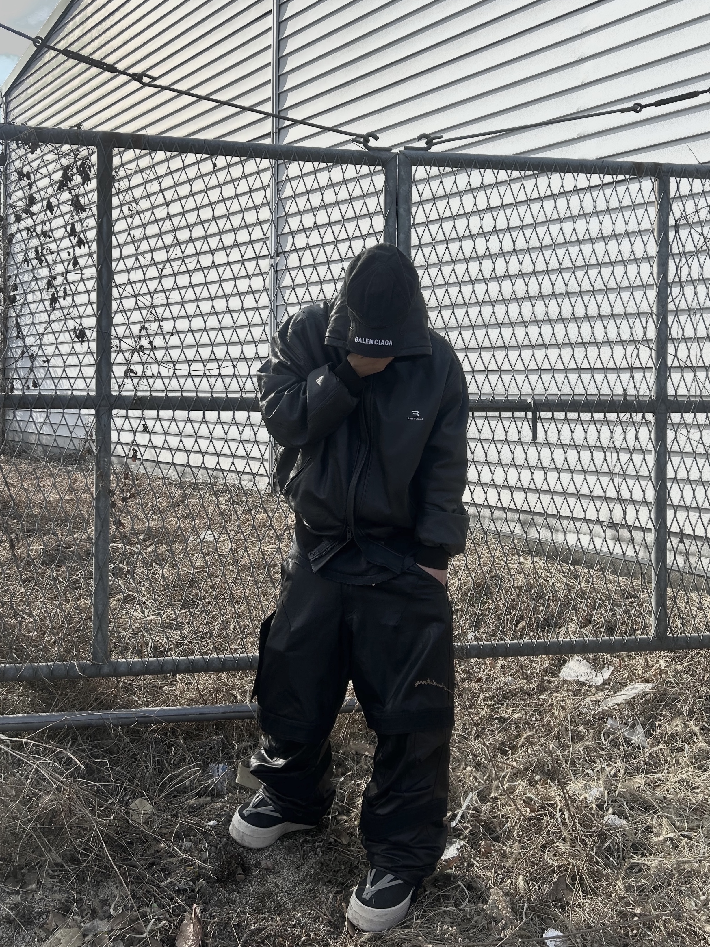 Balenciaga Sporty B Taxi Blouson Brown, Moncler x Rick Owens Bigrocks Boots Black - 23FW 착용 스타일