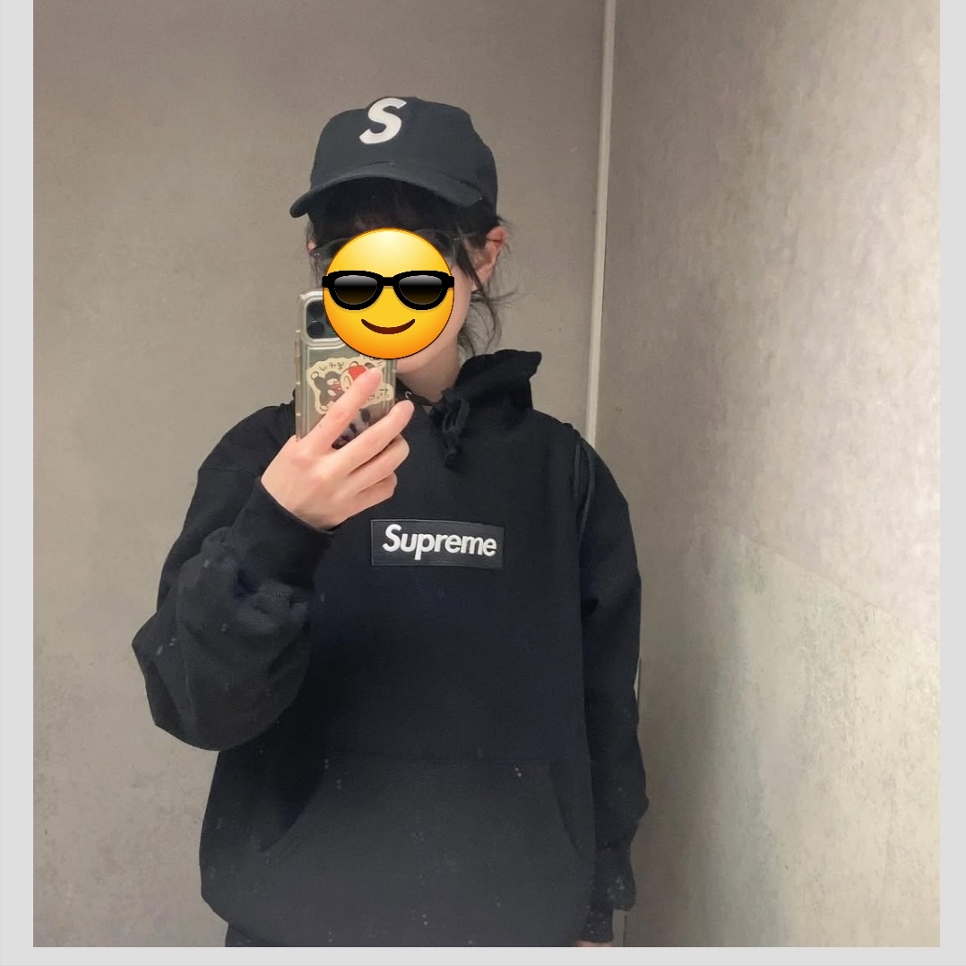 Supreme Box Logo Hooded Sweatshirt Black - 24FW 착용 스타일 - 2