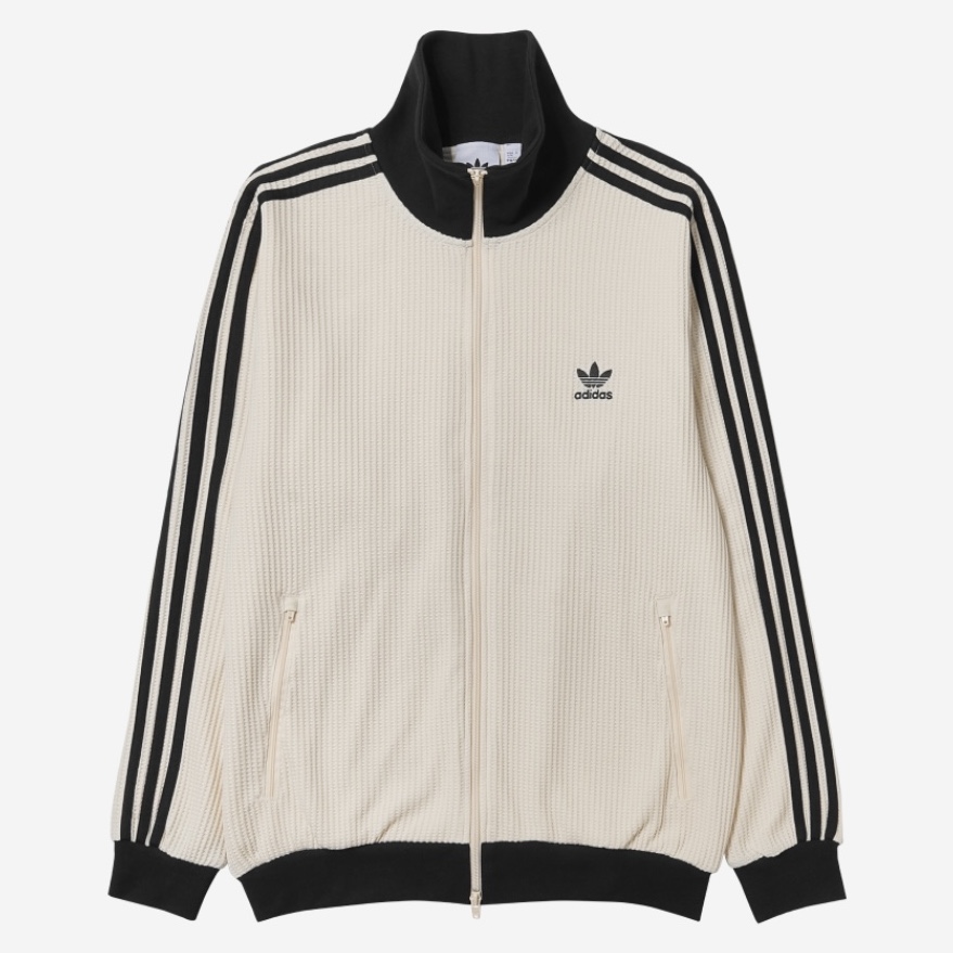 Adidas Waffle Beckenbauer Track Top Wonder White - KR Sizing, (W) Adidas Beckenbauer Track Top White - KR Sizing 착용 스타일 - 1