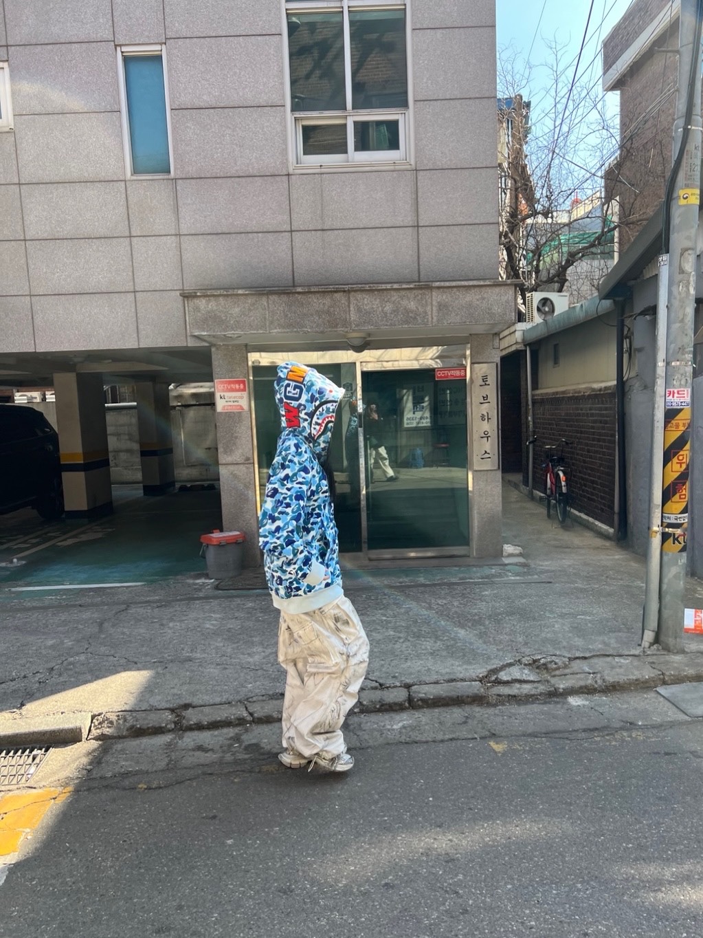 BAPE ABC Camo Tiger Full Zip Hoodie Blue, Farfromwhat Far Layered Work Pants White 착용 스타일 - 3