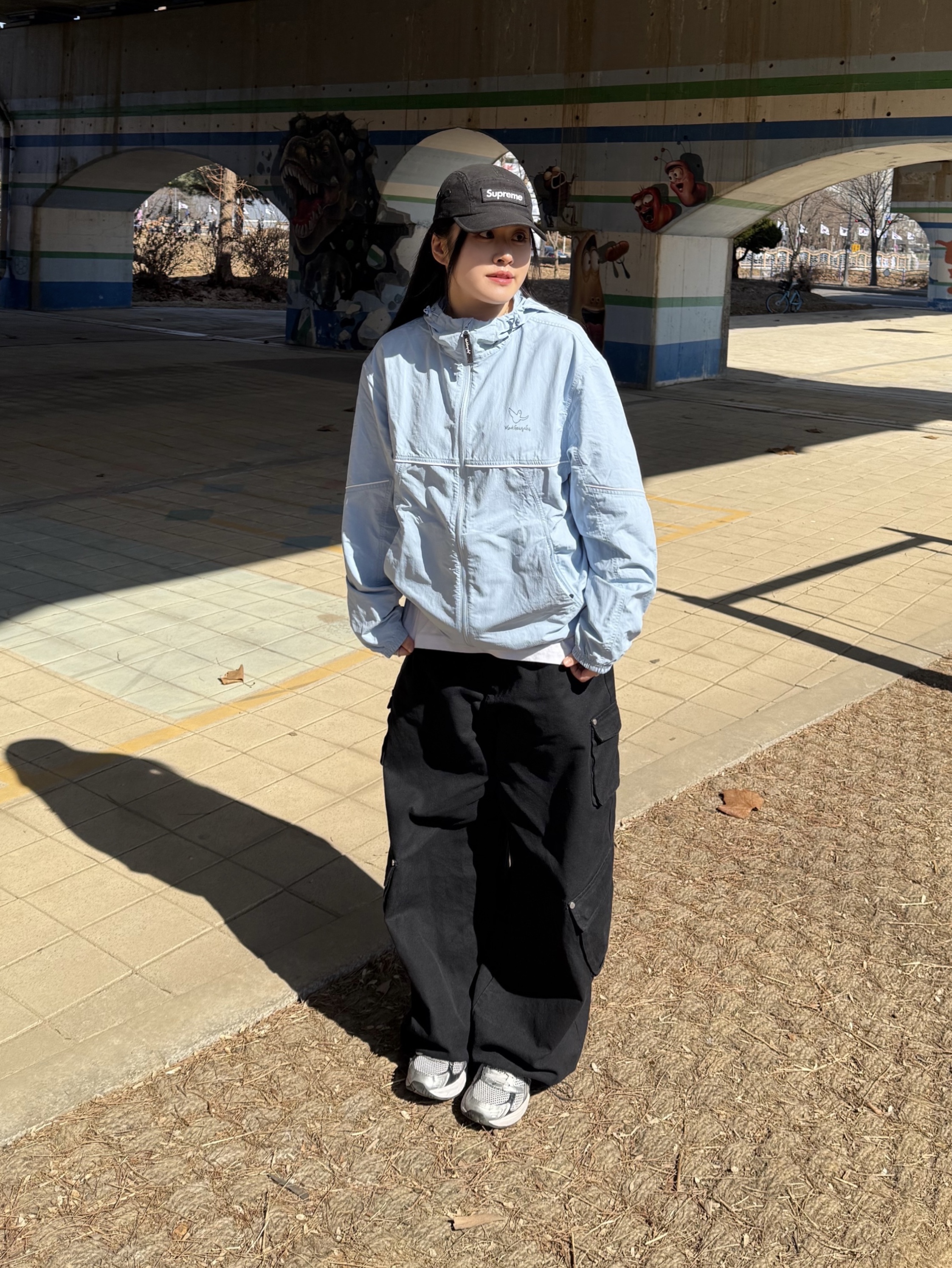 Supreme Military Camp Cap Black - 23SS, Asics Gel-1130 White Black 착용 스타일 - 1