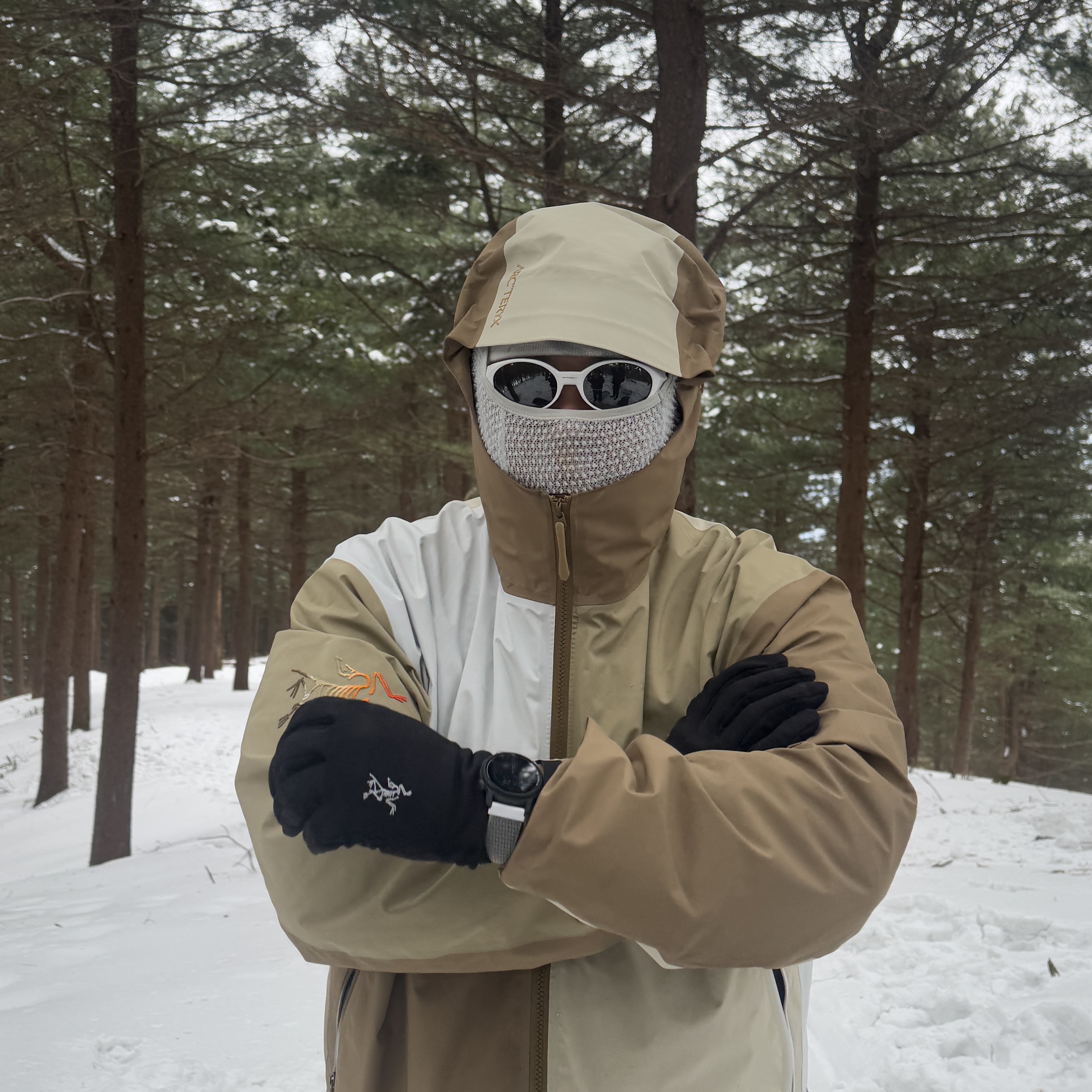 Arc'teryx x Beams Beta Jacket Nagomi, Arc'teryx Venta Glove Black 착용 스타일 - 1