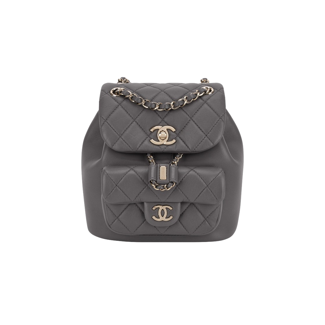 AS2908-B08609-NI691 Chanel Small Backpack Lambskin & Gold Dark Grey - 대표 이미지 #1