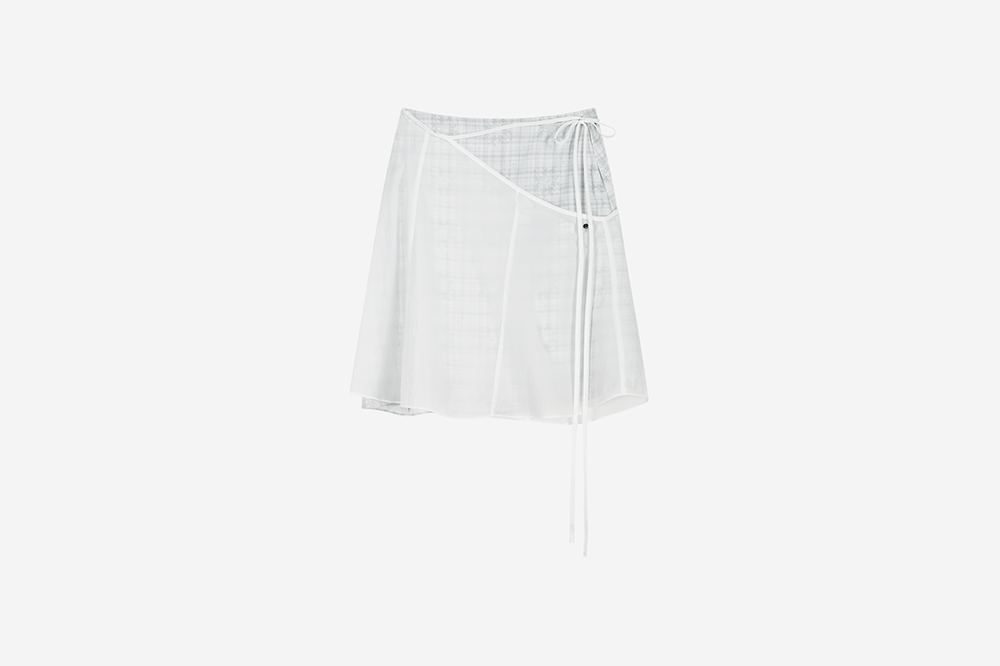 ◆ojos◆ Layered Strap Flare Skirt Off White 25SS-SK01-OW OJOS Layered Mesh Strap Skirt – DALAC SEOUL