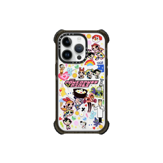 Casetify x The Powerpuff Girls iPhone Stickermania Magsafe Ultra Impact Case Clear Black