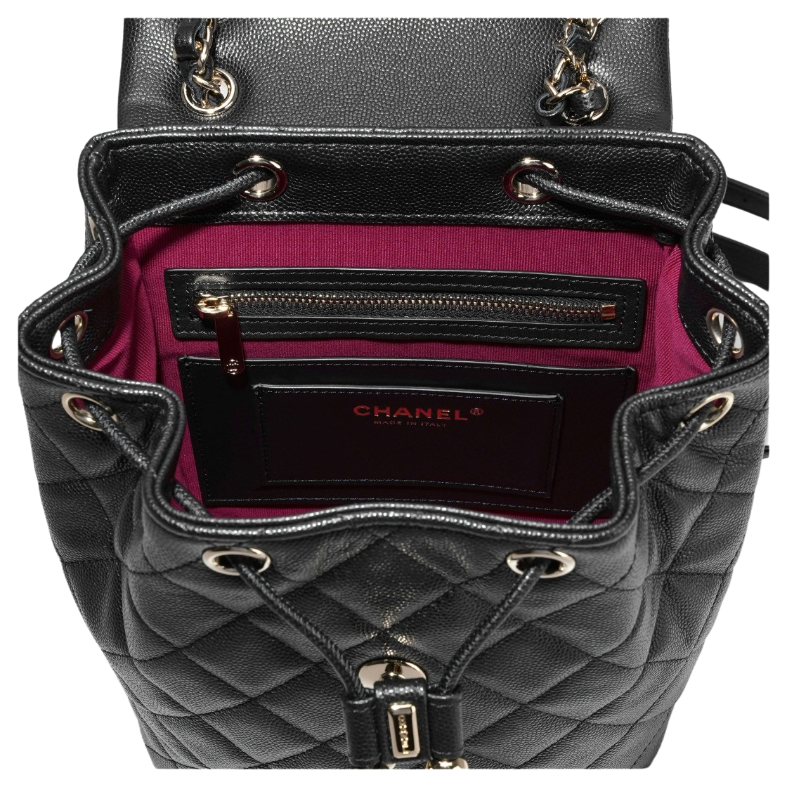 AS4058-B10876-94305 Chanel Backpack Shiny Grained Calfskin & Gold Black - #7