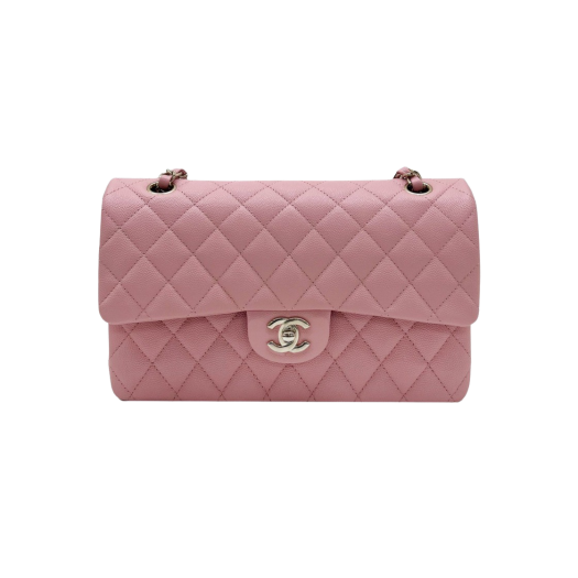 Chanel Medium Classic Handbag Grained Calfskin & Gold Light Pink
