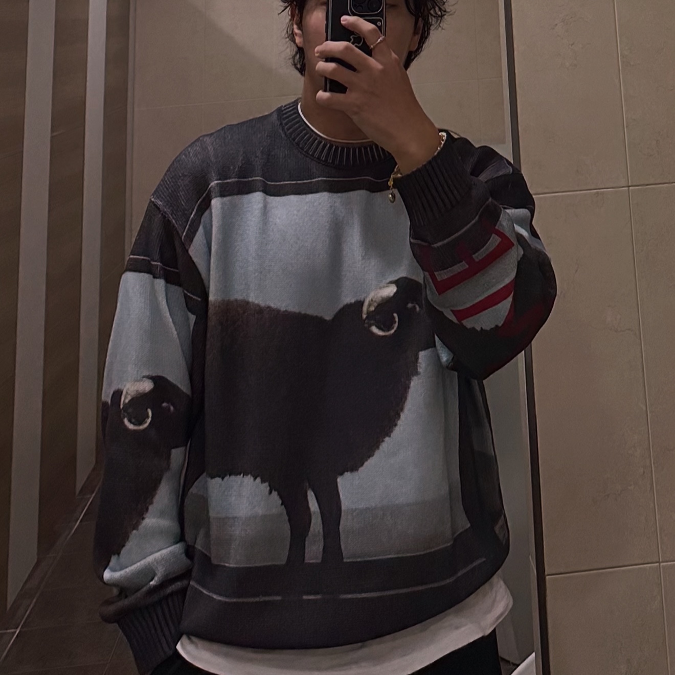 Supreme x Damien Hirst Sweater Black - 25SS 착용 스타일
