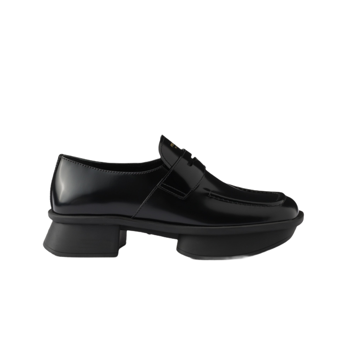 1D985N-055-F0002 Prada Equal Brushed Leather Loafers Black