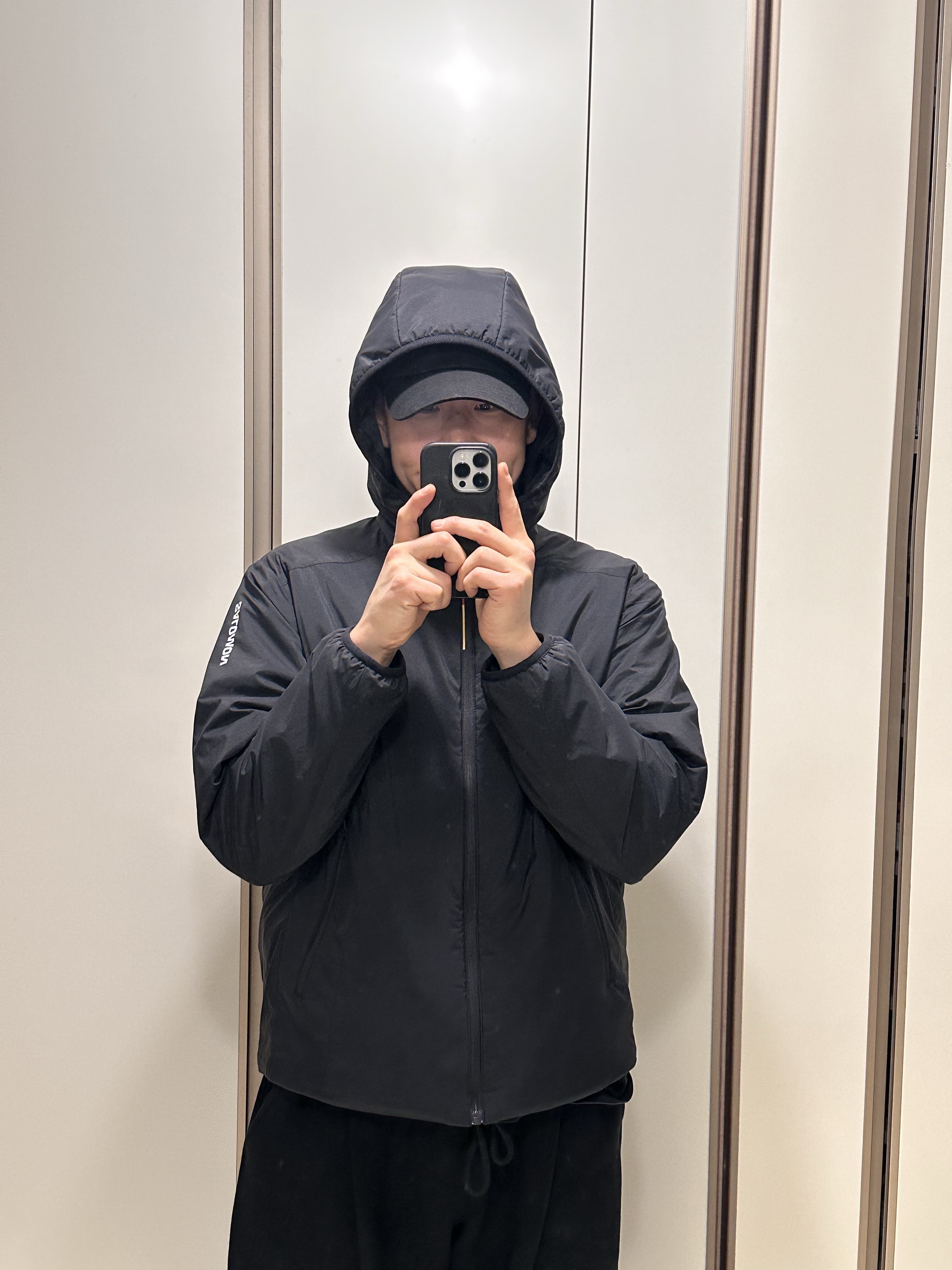 Salomon Modisay Jacket Black, VERUTUM BC002N Original Edition The Black 착용 스타일 - 2
