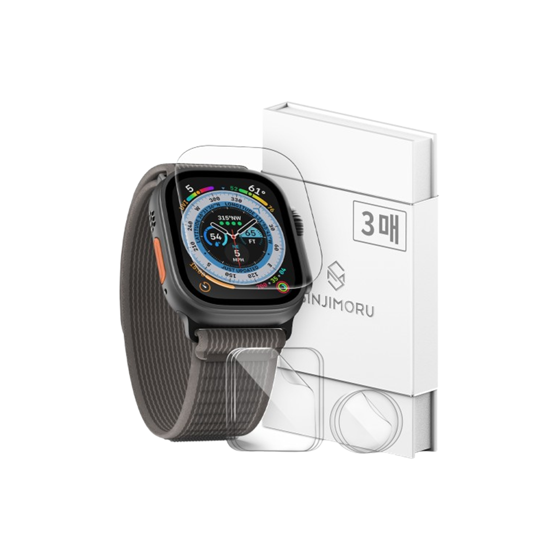 신지모루 애플워치 전면+후면 풀커버 자가복원 액정보호필름 강화유리 11/10/9/8/7/6/SE/3/2세대 울트라 3/2(SINJIMORU Apple Watch Front+Rear Full-Cover Self Recovery Screen Protector Tempered Glass 11/10/9/8/7/6/SE/2 Ultra 3/2)