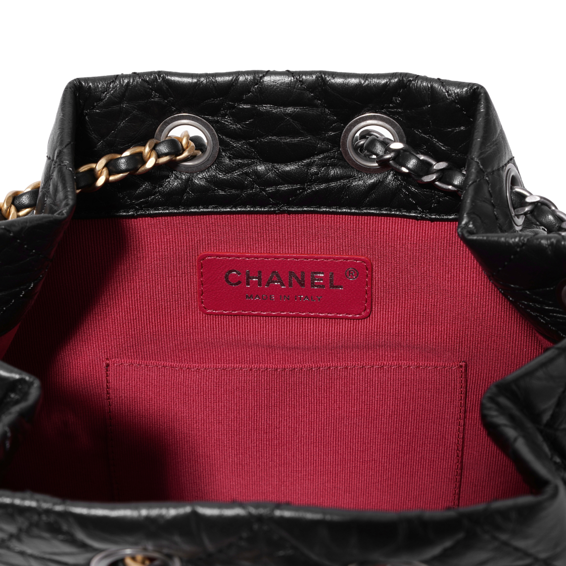 A94485-Y61477-94305 Chanel Small Gabrielle Backpack Aged Calfskin & Gold Silver Black - #5