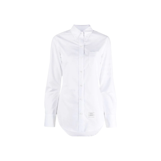(W) Thom Browne Button Long Sleeve Shirt White