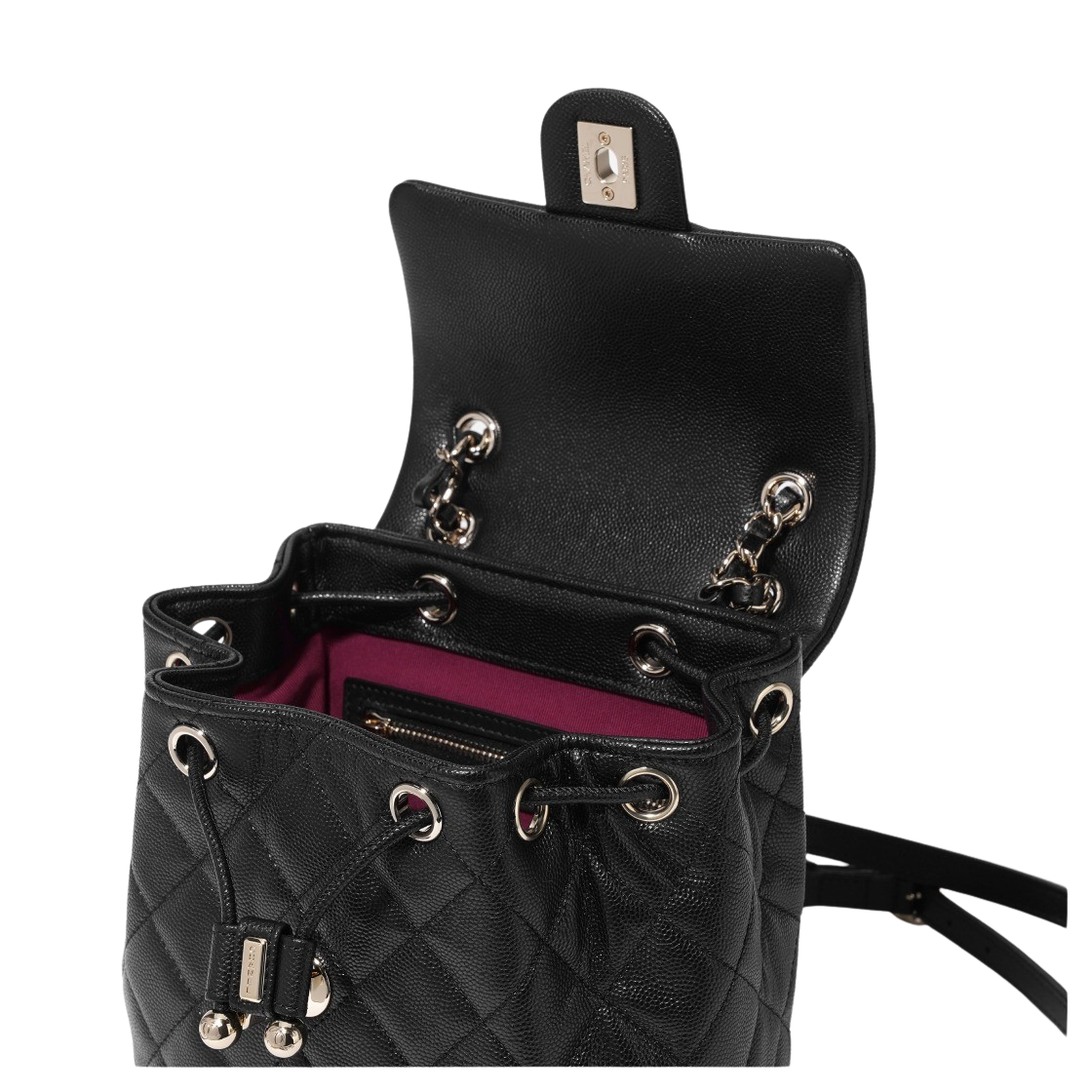 AS4058-B10876-94305 Chanel Backpack Shiny Grained Calfskin & Gold Black - #6