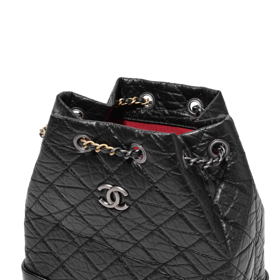 A94485-Y61477-94305 Chanel Small Gabrielle Backpack Aged Calfskin & Gold Silver Black - #4