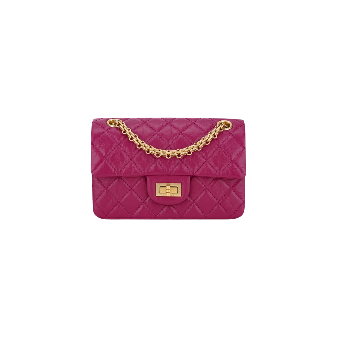 AS0874-Y04634-NI684 Chanel Mini 2.55 Handbag Aged Calfskin & Gold Dark Pink - 대표 이미지 #1
