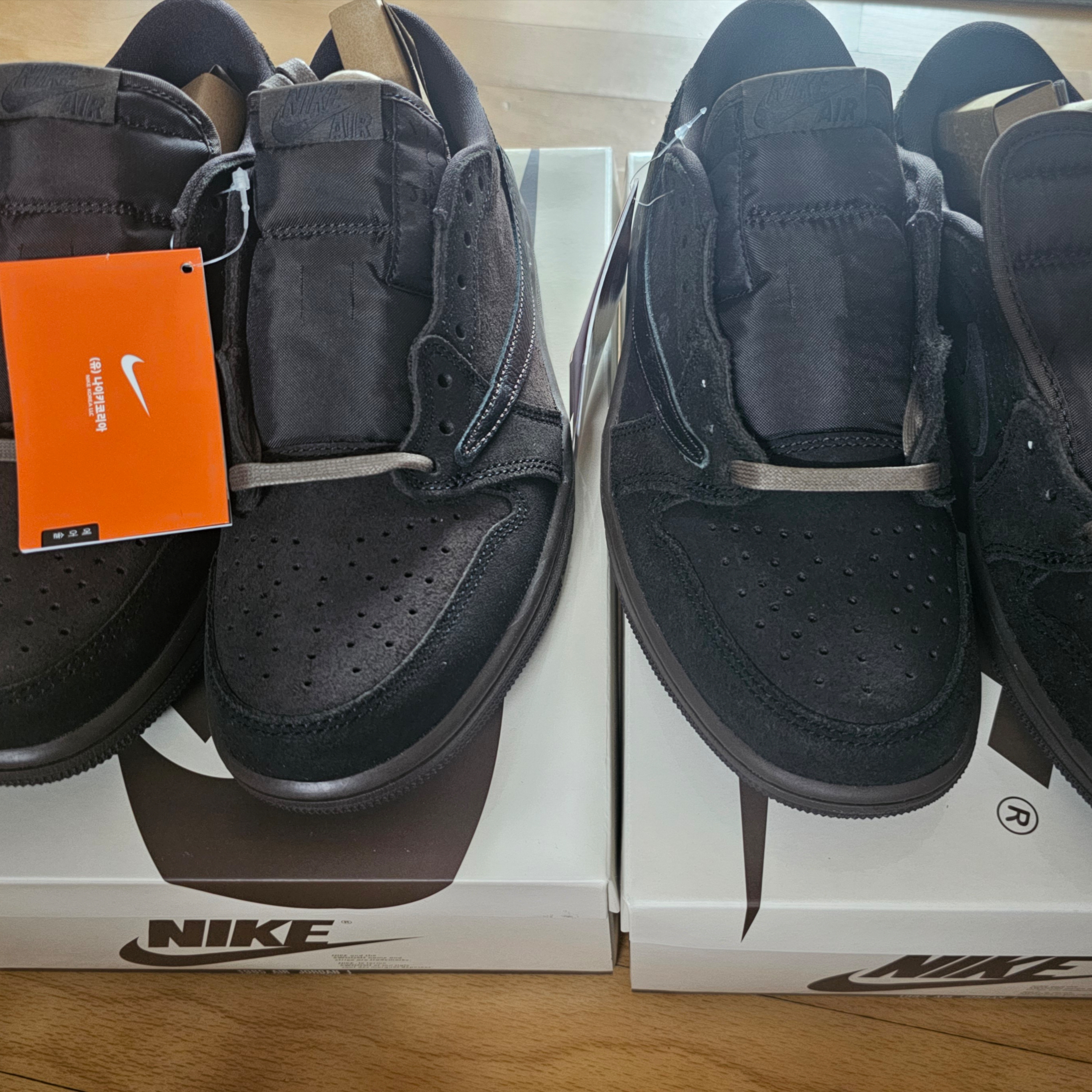 Jordan 1 x Travis Scott Retro Low OG SP Velvet Brown and Dark Mocha 착용 스타일 - 3