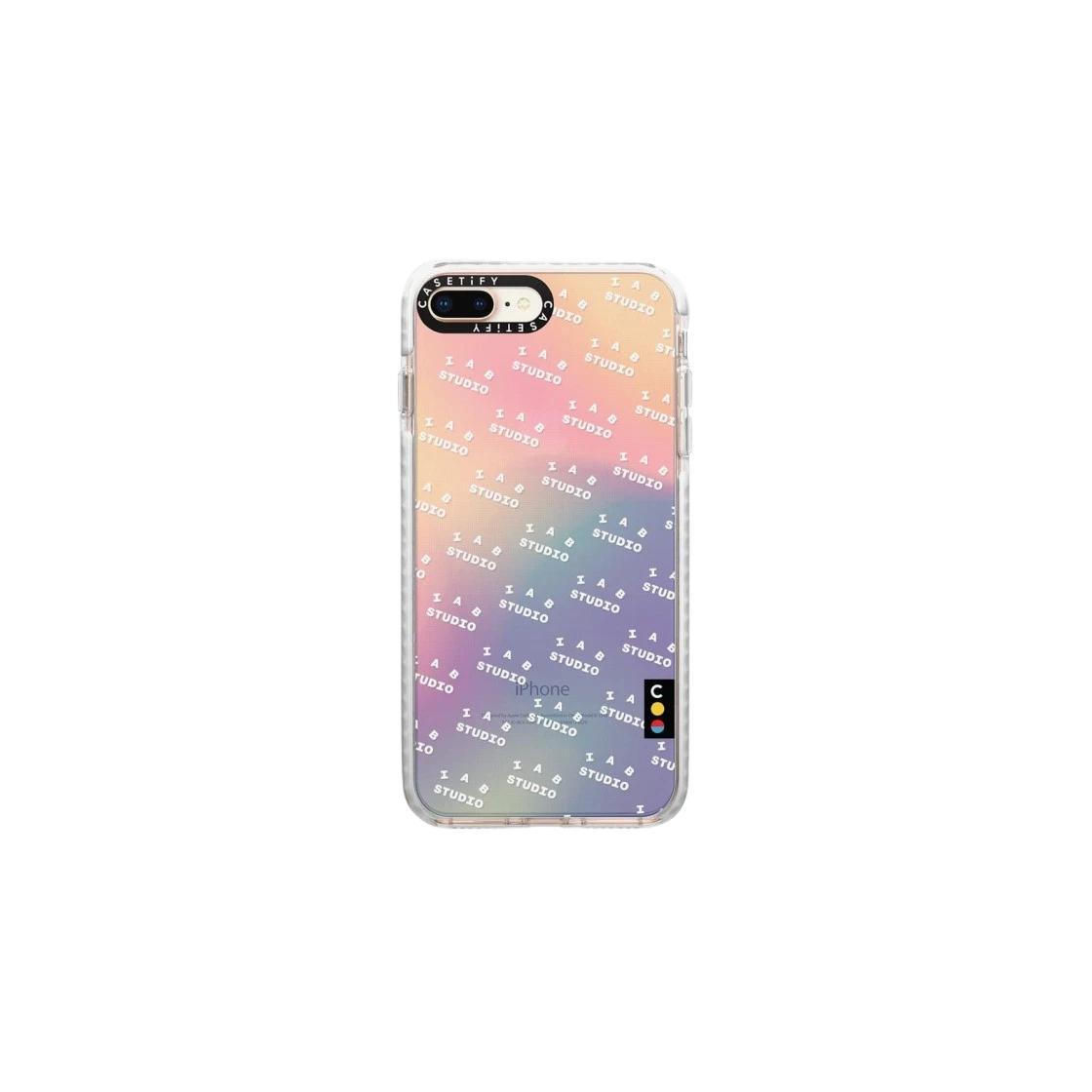 케이스티파이 x 아이앱 스튜디오 아이폰 화이트 모노그램 로고 임팩트 케이스 오로라 | Casetify | KREAM Casetify x IAB... 