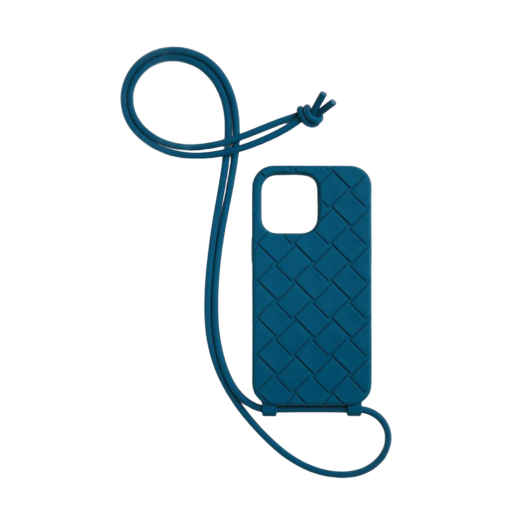 Bottega Veneta iPhone 14 Pro Max Case On Strap Deep Pacific