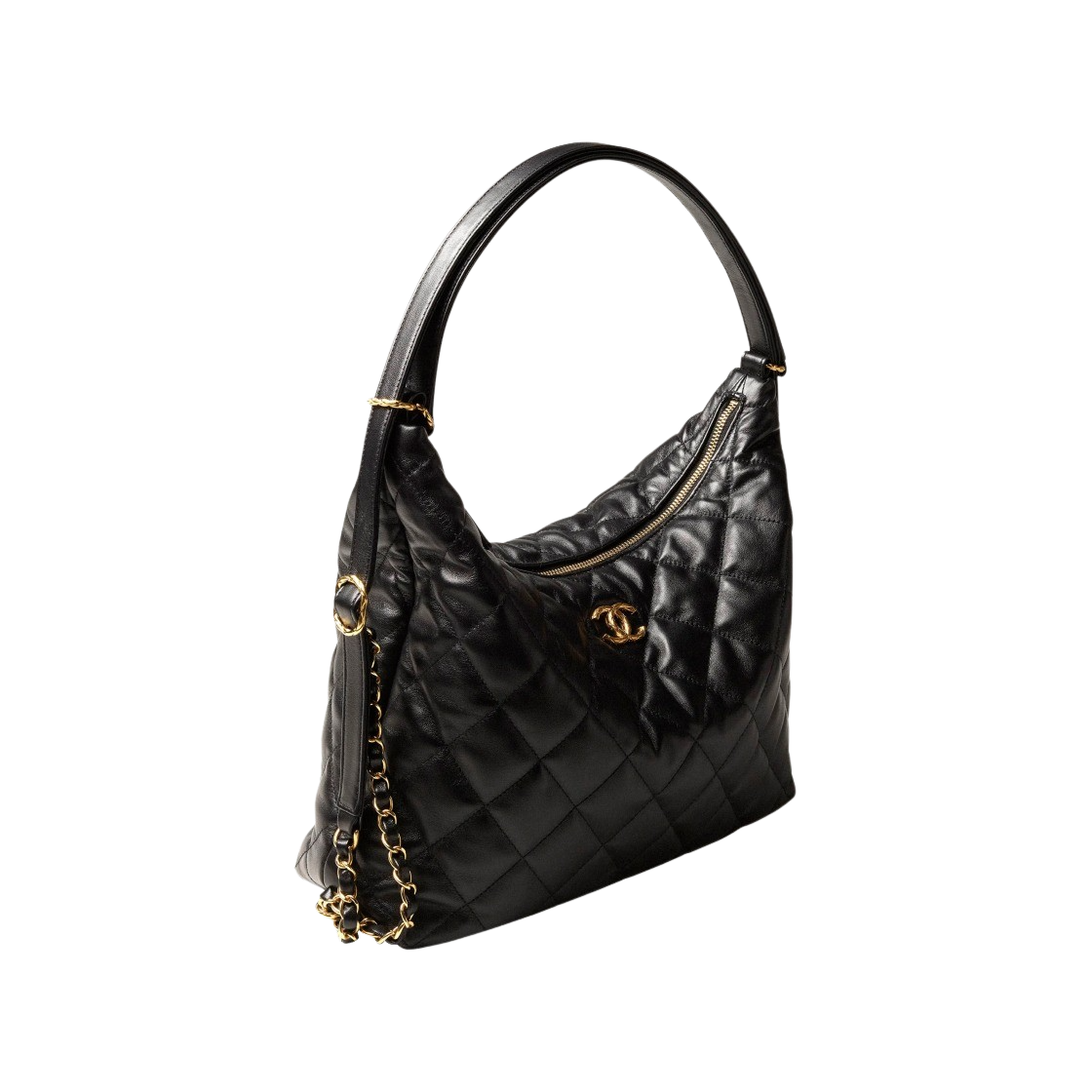 AS3488-B08857-94305 Chanel Maxi Hobo Bag Lambskin & Gold Black - #4