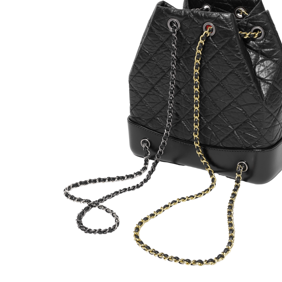 A94485-Y61477-94305 Chanel Small Gabrielle Backpack Aged Calfskin & Gold Silver Black - #6
