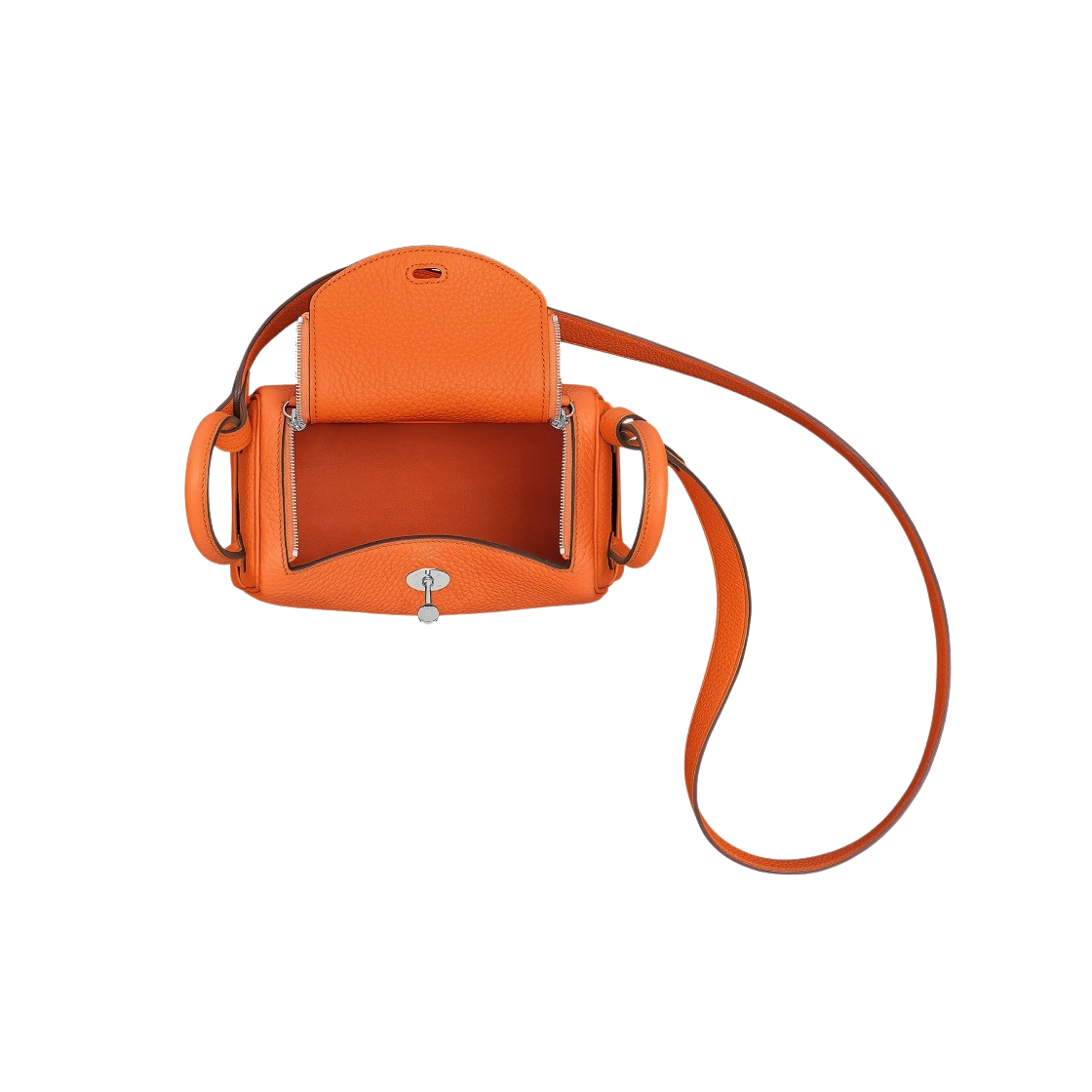H079086CK9J Hermes Lindy Mini Bag Clemence & Palladium Feu - #3