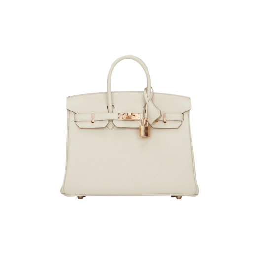 Hermes Birkin 25 Bag Togo & Rose Gold Craie