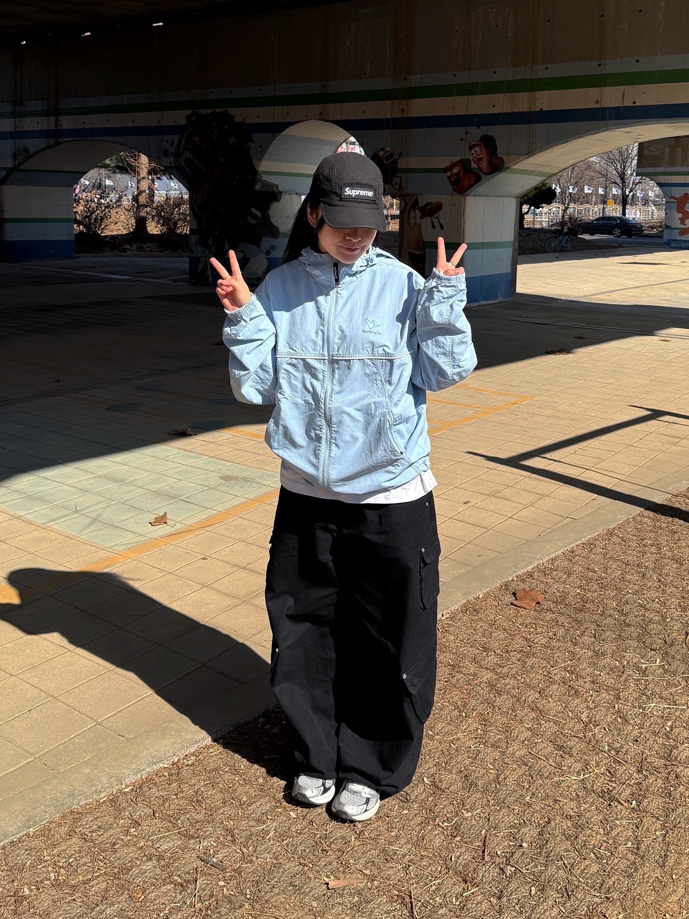 Supreme Military Camp Cap Black - 23SS, Asics Gel-1130 White Black 착용 스타일 - 2