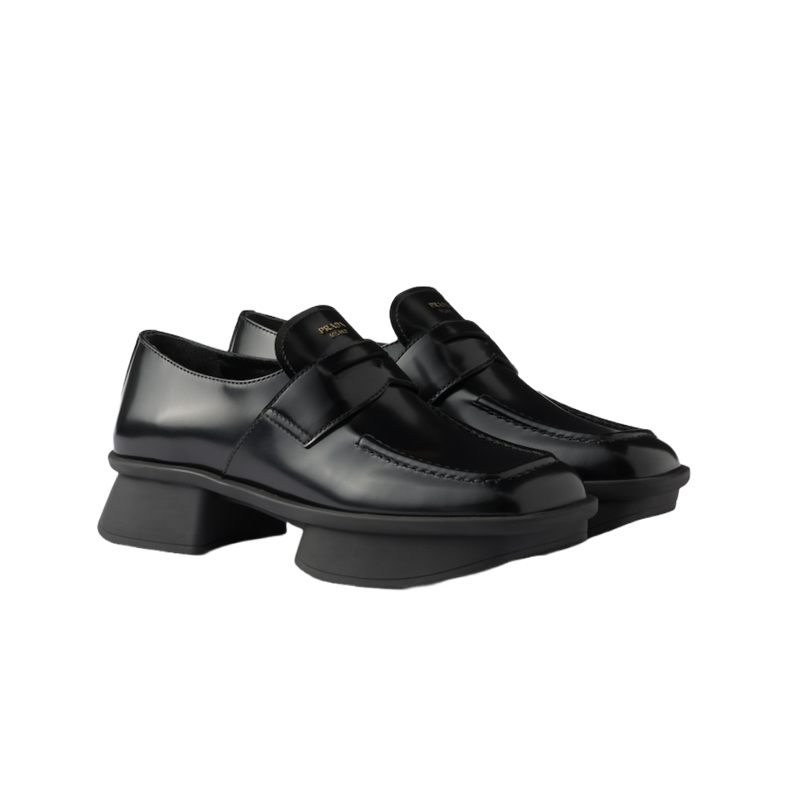프라다 이퀄 브러쉬드 레더 로퍼 블랙(Prada Equal Brushed Leather Loafers Black) - 2