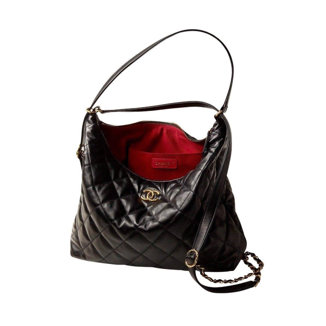 AS3488-B08857-94305 Chanel Maxi Hobo Bag Lambskin & Gold Black - #3